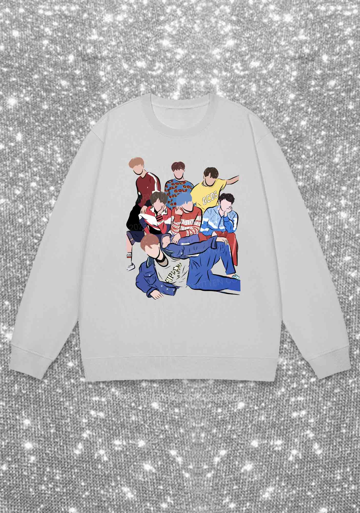 Bangtan Group Kpop Y2K Sweatshirt Cherrykitten - Image 5