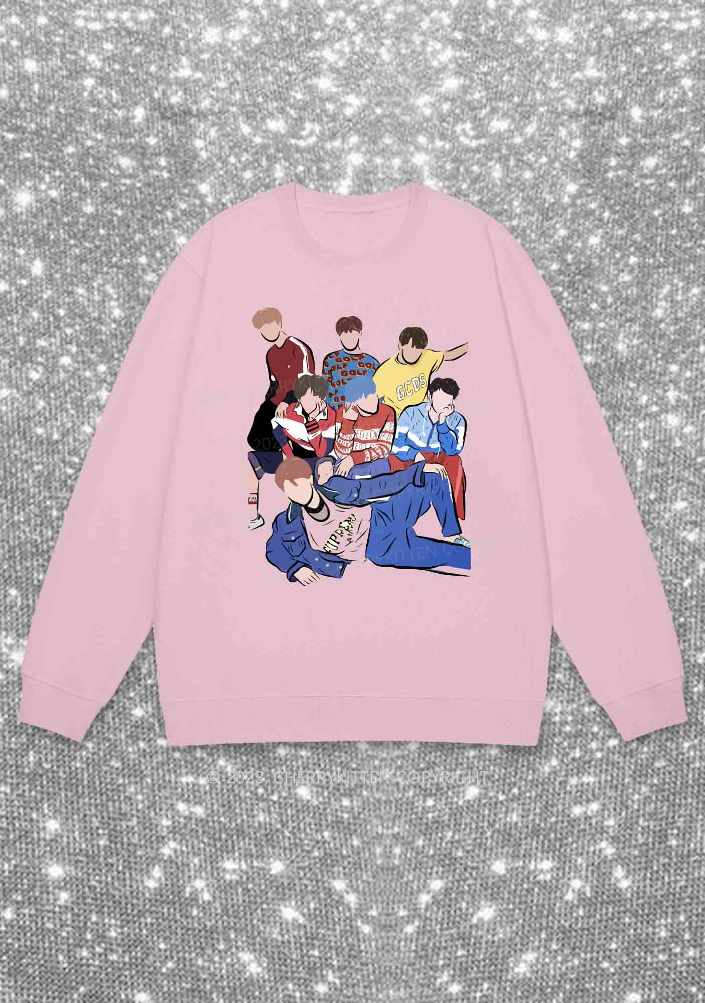 Bangtan Group Kpop Y2K Sweatshirt Cherrykitten - Image 6
