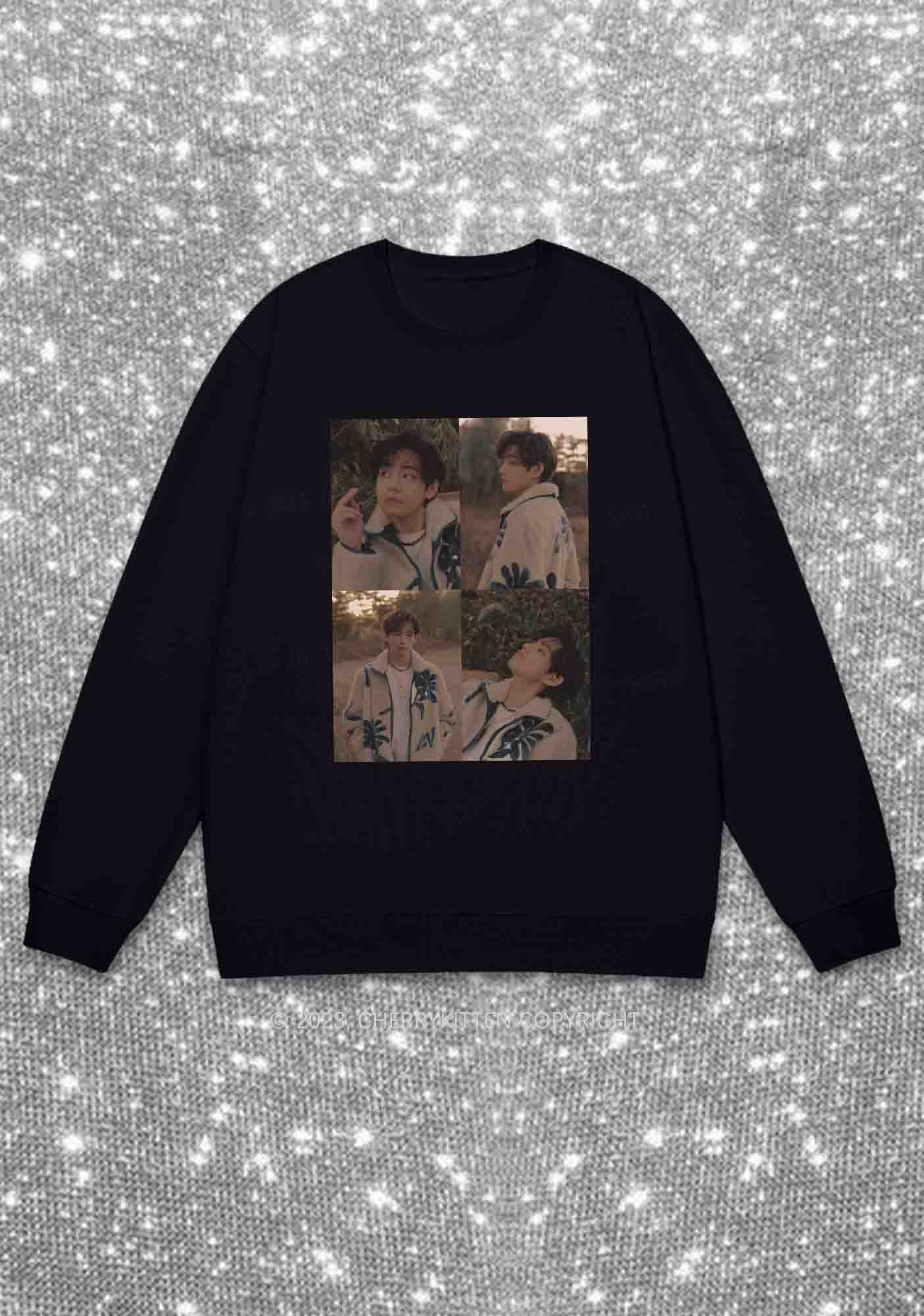 Bangtan Kim Taehyung Kpop Y2K Sweatshirt Cherrykitten - Image 3