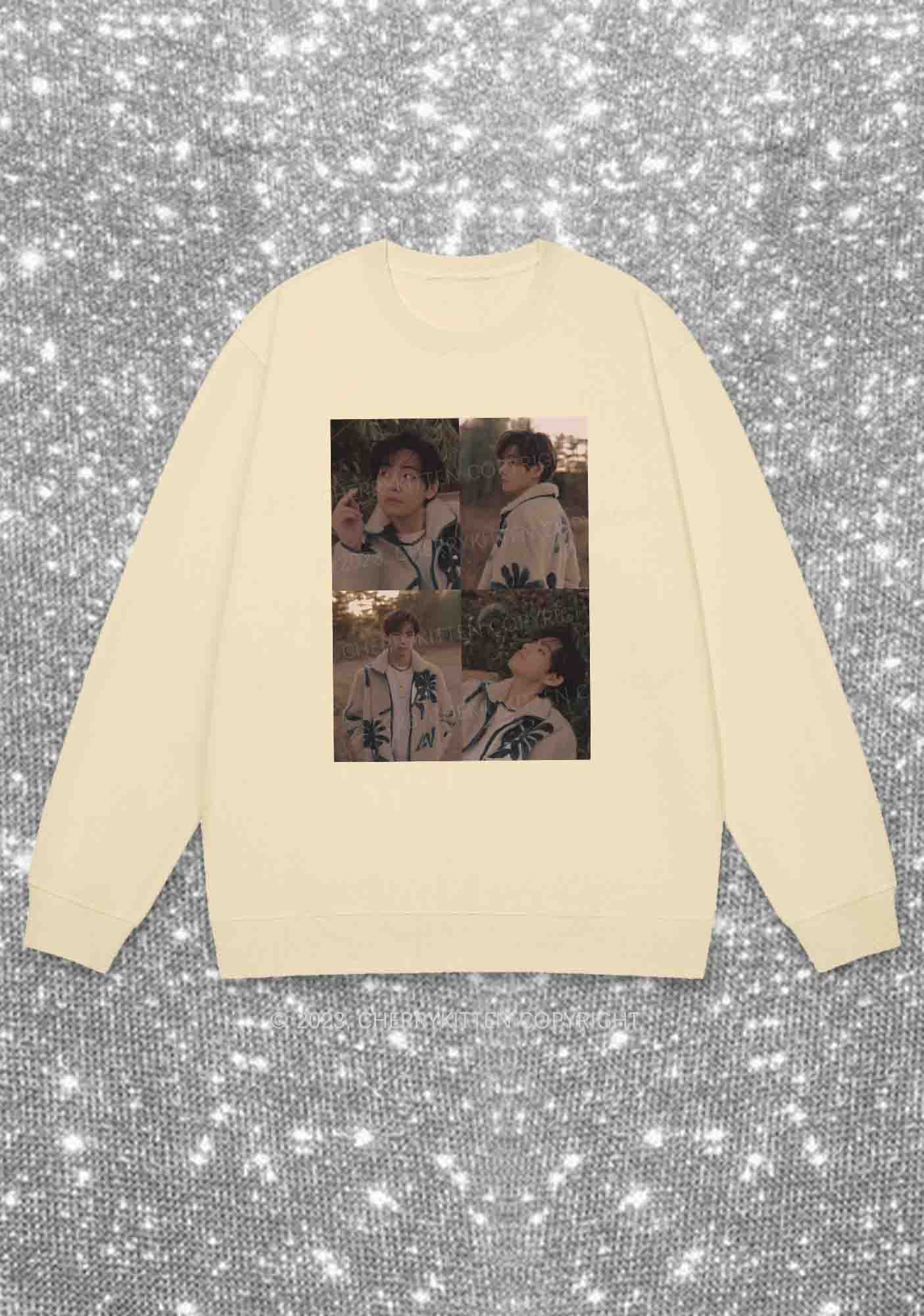Bangtan Kim Taehyung Kpop Y2K Sweatshirt Cherrykitten - Image 4