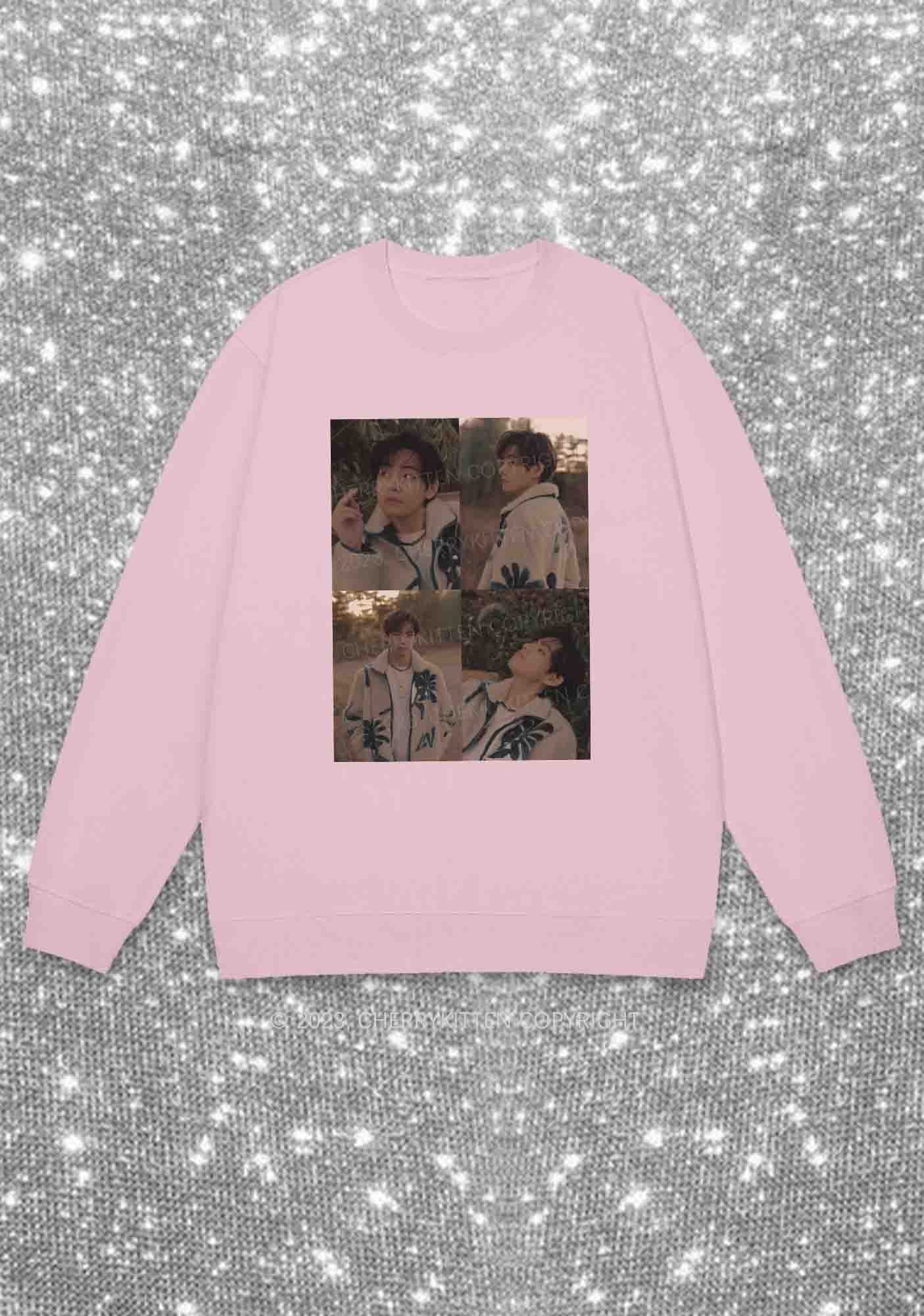 Bangtan Kim Taehyung Kpop Y2K Sweatshirt Cherrykitten - Image 5