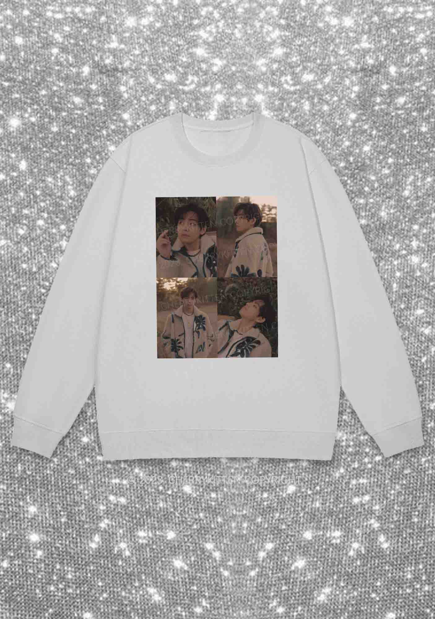 Bangtan Kim Taehyung Kpop Y2K Sweatshirt Cherrykitten - Image 6