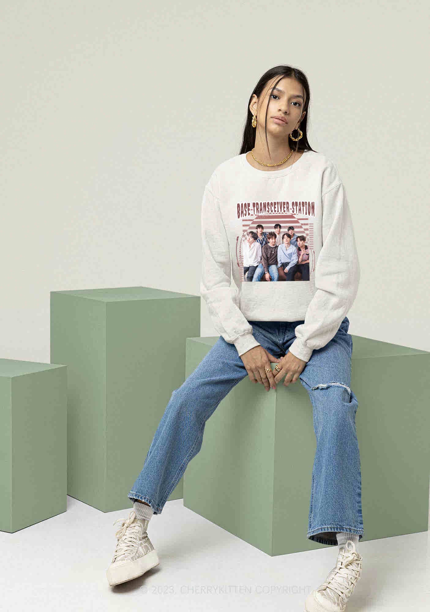 Base Transceiver Station Kpop Y2K Sweatshirt Cherrykitten - Image 2