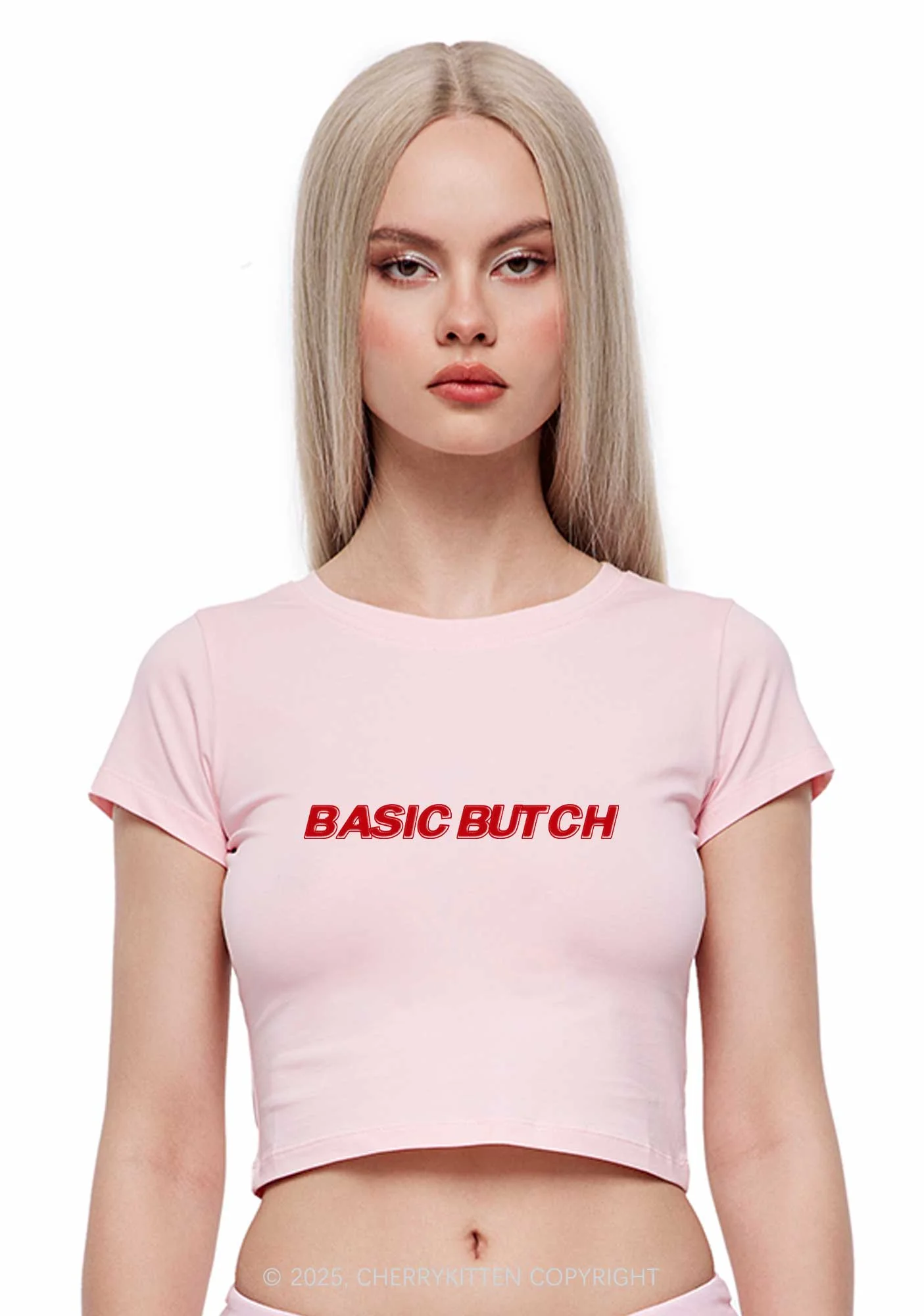 Basic Butch Y2K Baby Tee Cherrykitten - Image 2