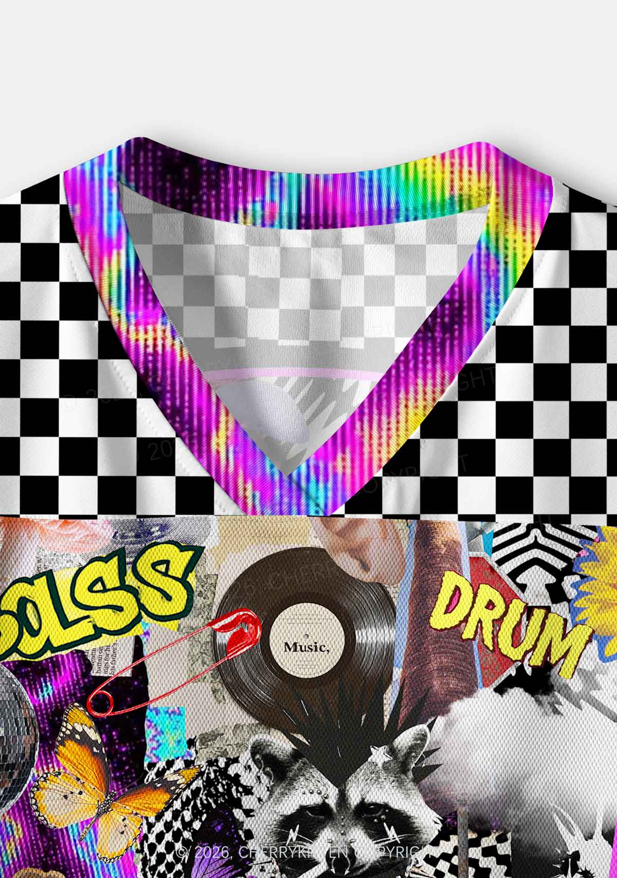 Bass And Drum Collage Y2K Crop Sport Jersey Shirts Cherrykitten - Image 8