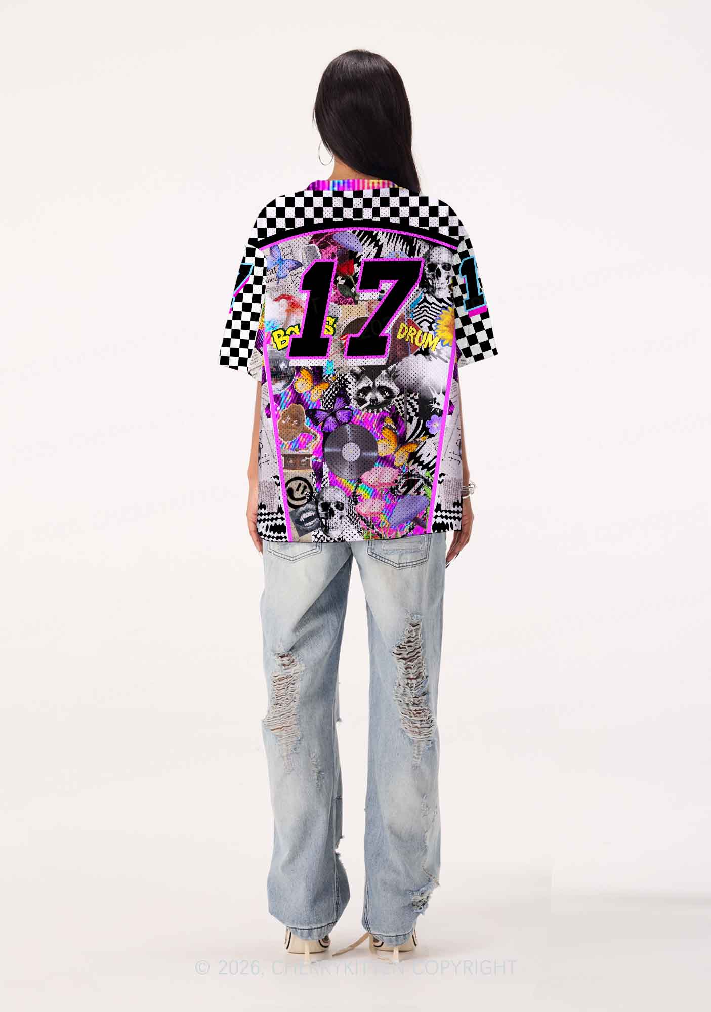 Bass And Drum Collage Y2K Sport Jersey Shirts Cherrykitten - Image 3