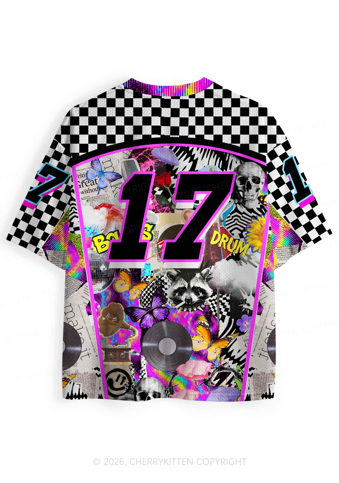 Bass And Drum Collage Y2K Sport Jersey Shirts Cherrykitten - Image 4