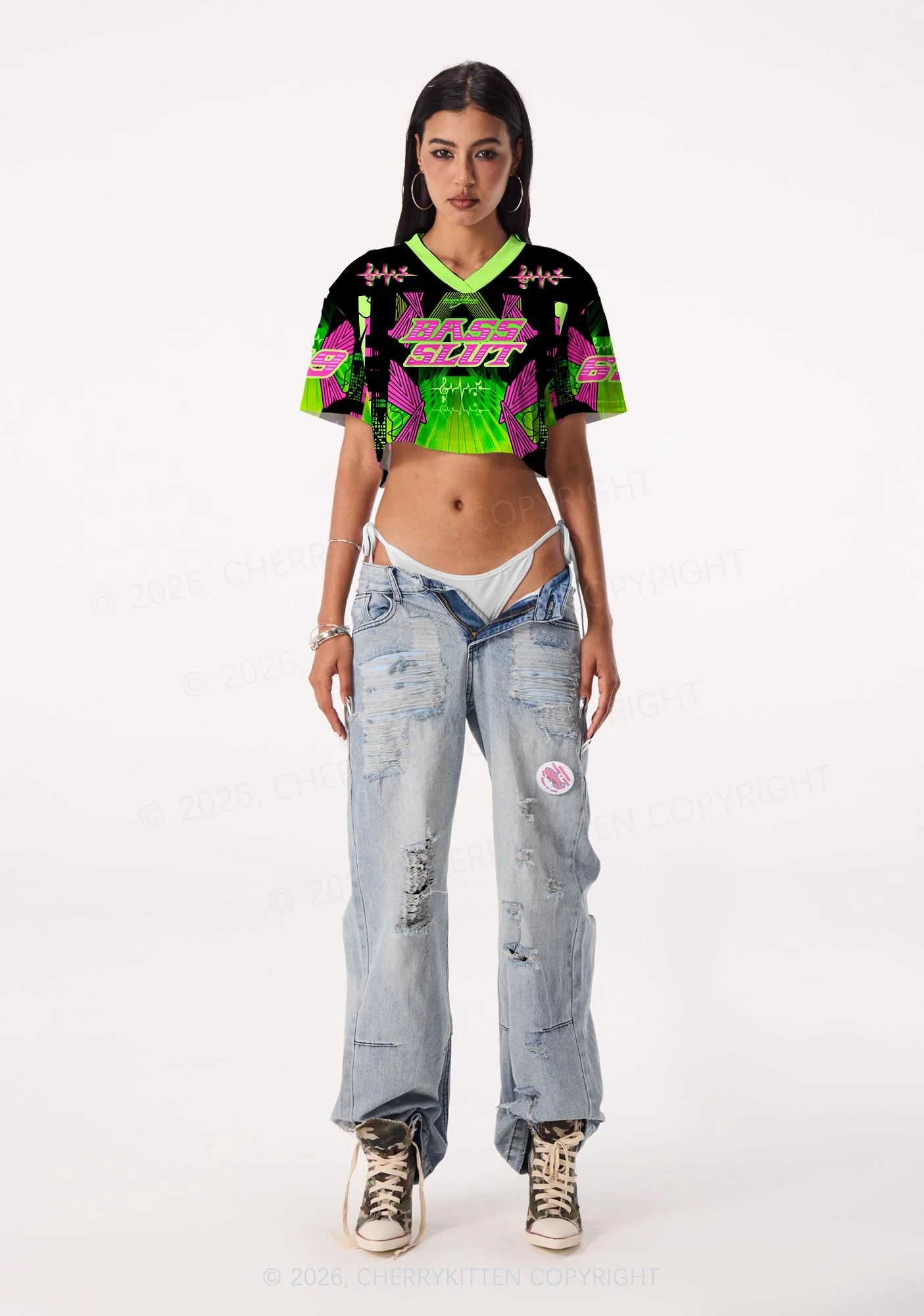 Bass Slxt Y2K Crop Sport Jersey Shirts Cherrykitten - Image 2