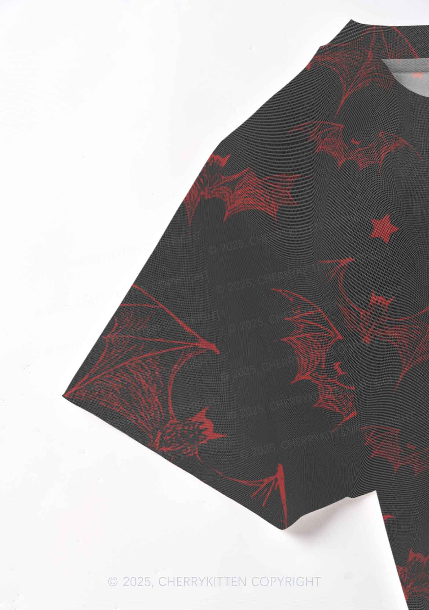 Bat And Star Y2K Mesh Crop Top Cherrykitten - Image 4