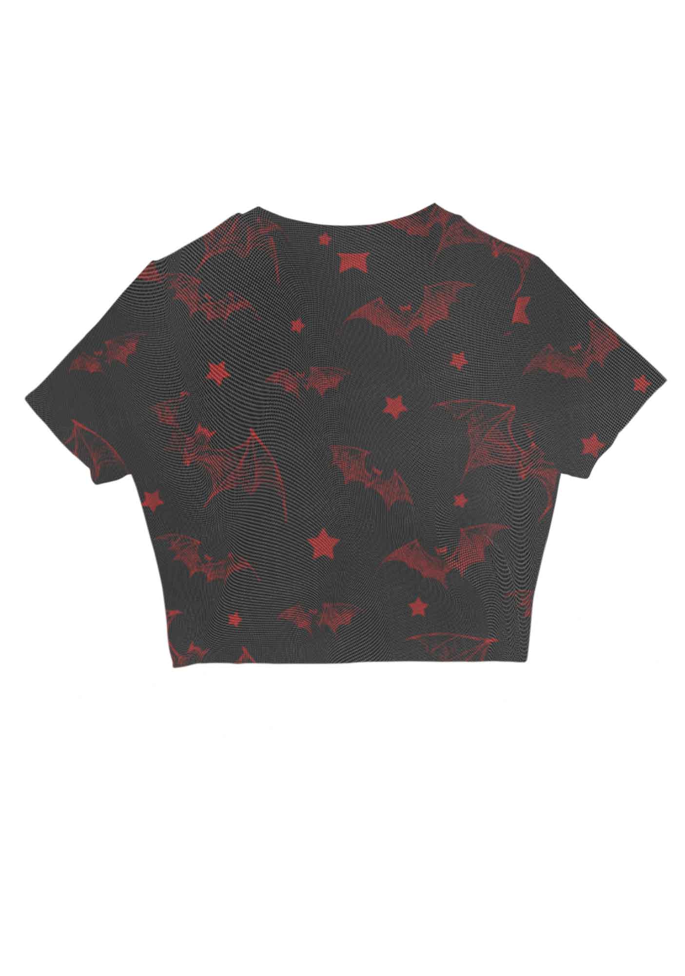 Bat And Star Y2K Mesh Crop Top Cherrykitten - Image 5