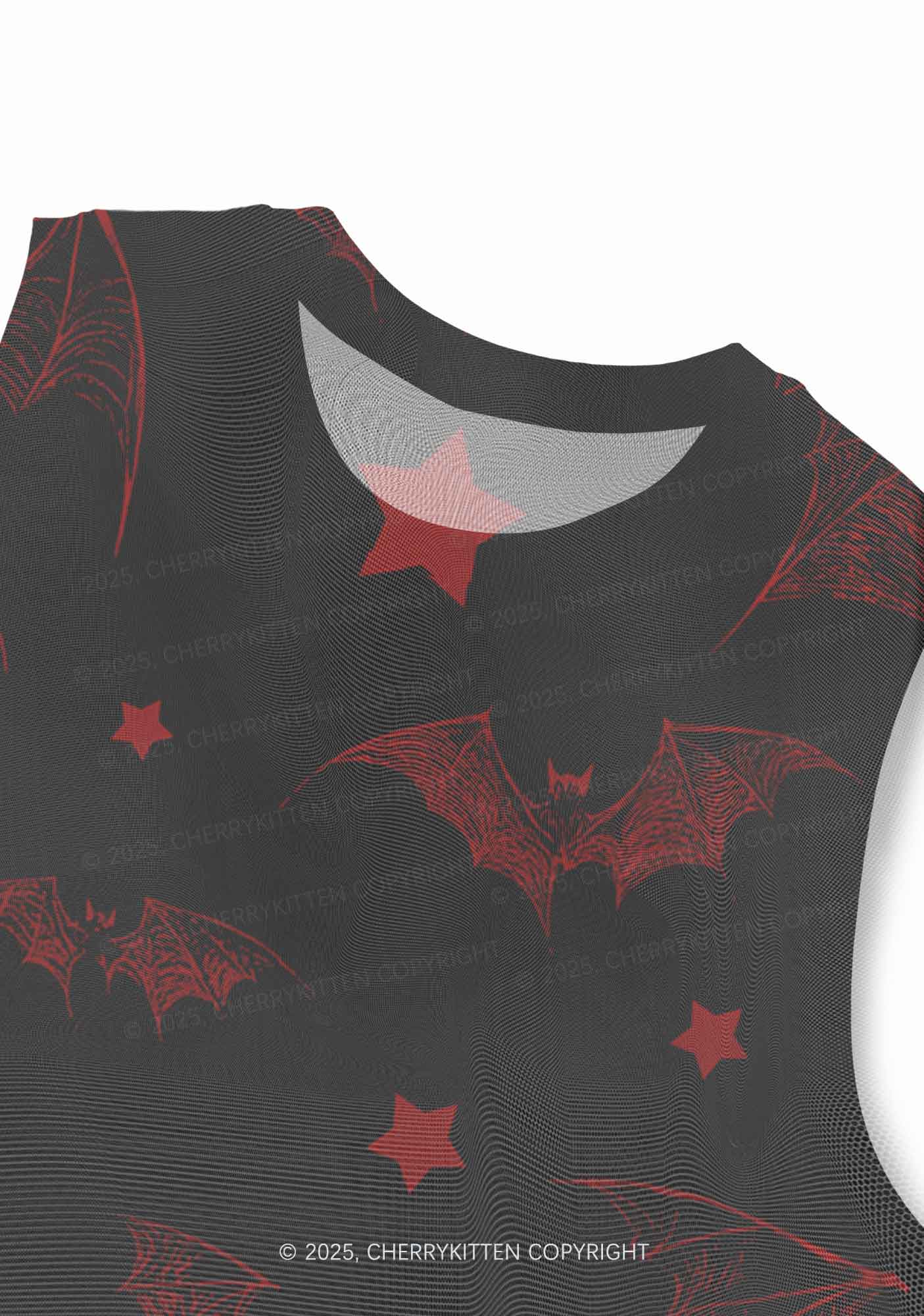 Bat And Star Y2K Mesh Muscle Tank Cherrykitten - Image 3