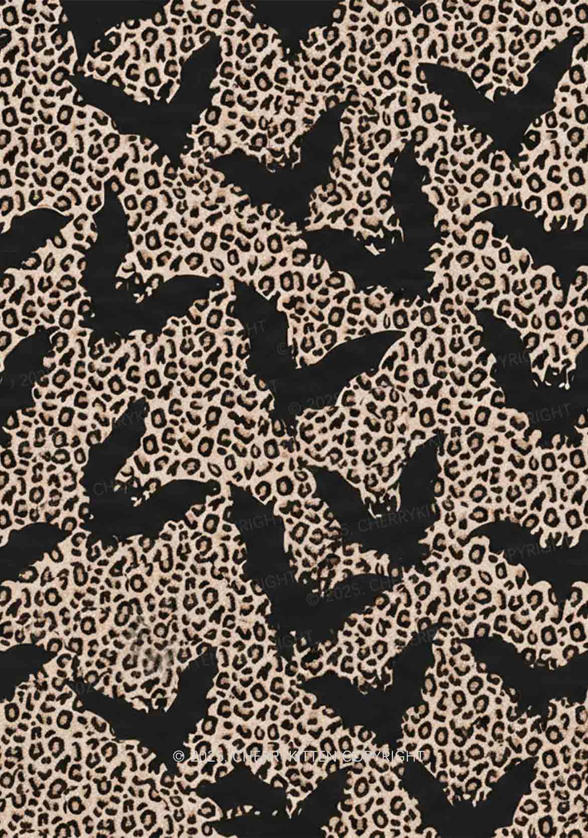 Bat Leopard Y2K Print Cami Shorts Pajama Set Cherrykitten - Image 2