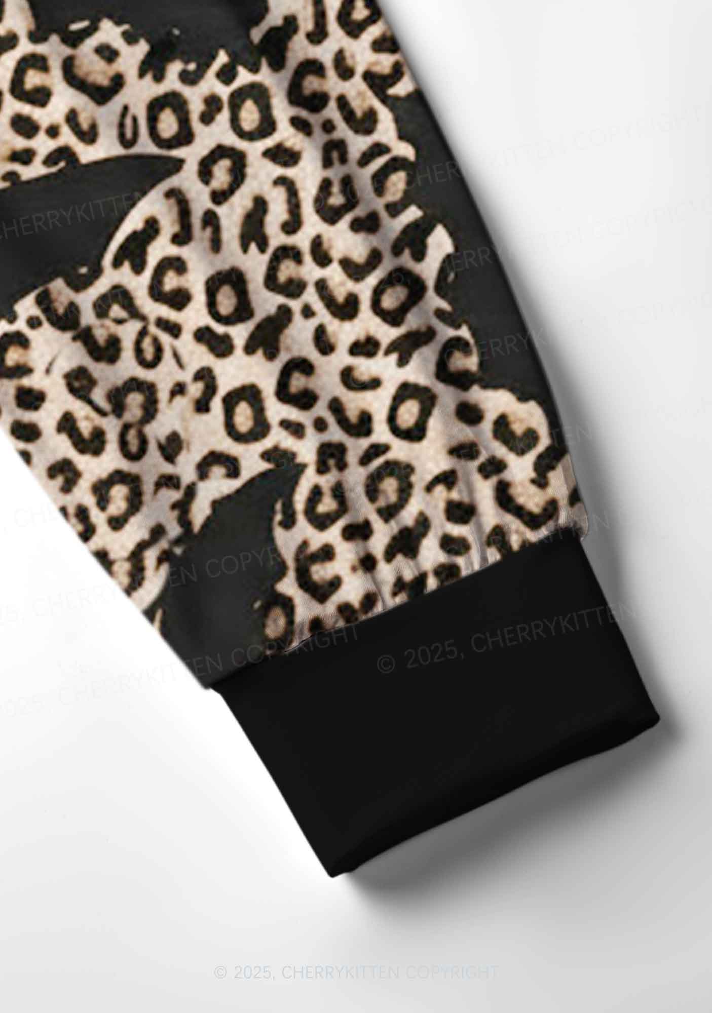 Bat Leopard Y2K Print Long Sleeve Pajama Set Cherrykitten - Image 4
