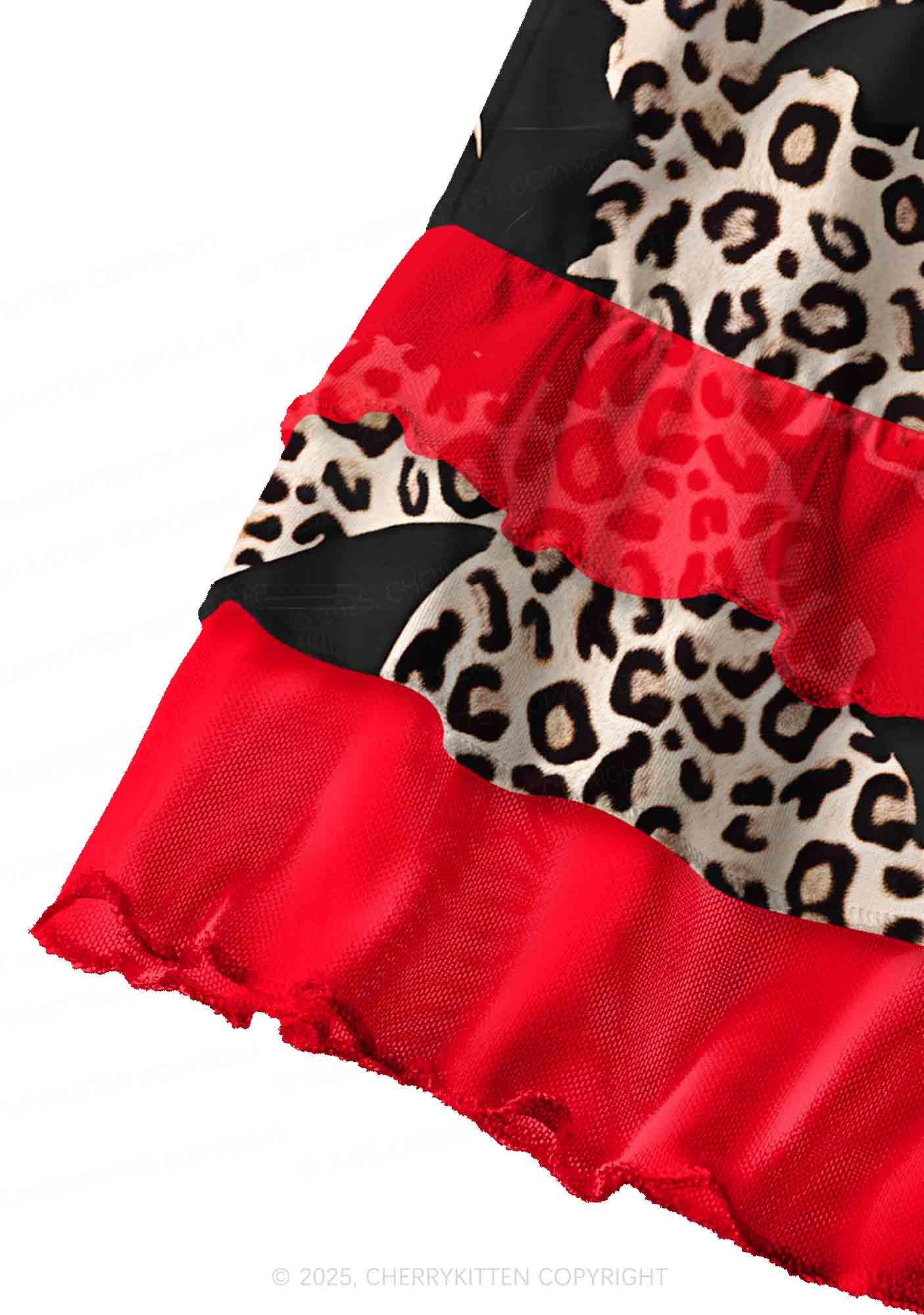 Bat Leopard Y2K Print Mini Layered Skirt Cherrykitten - Image 3