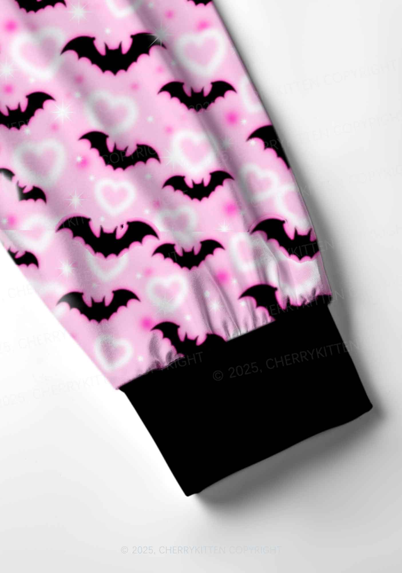 Bat Princess Valentine's Day Y2K Print Long Sleeve Pajama Set Cherrykitten - Image 4