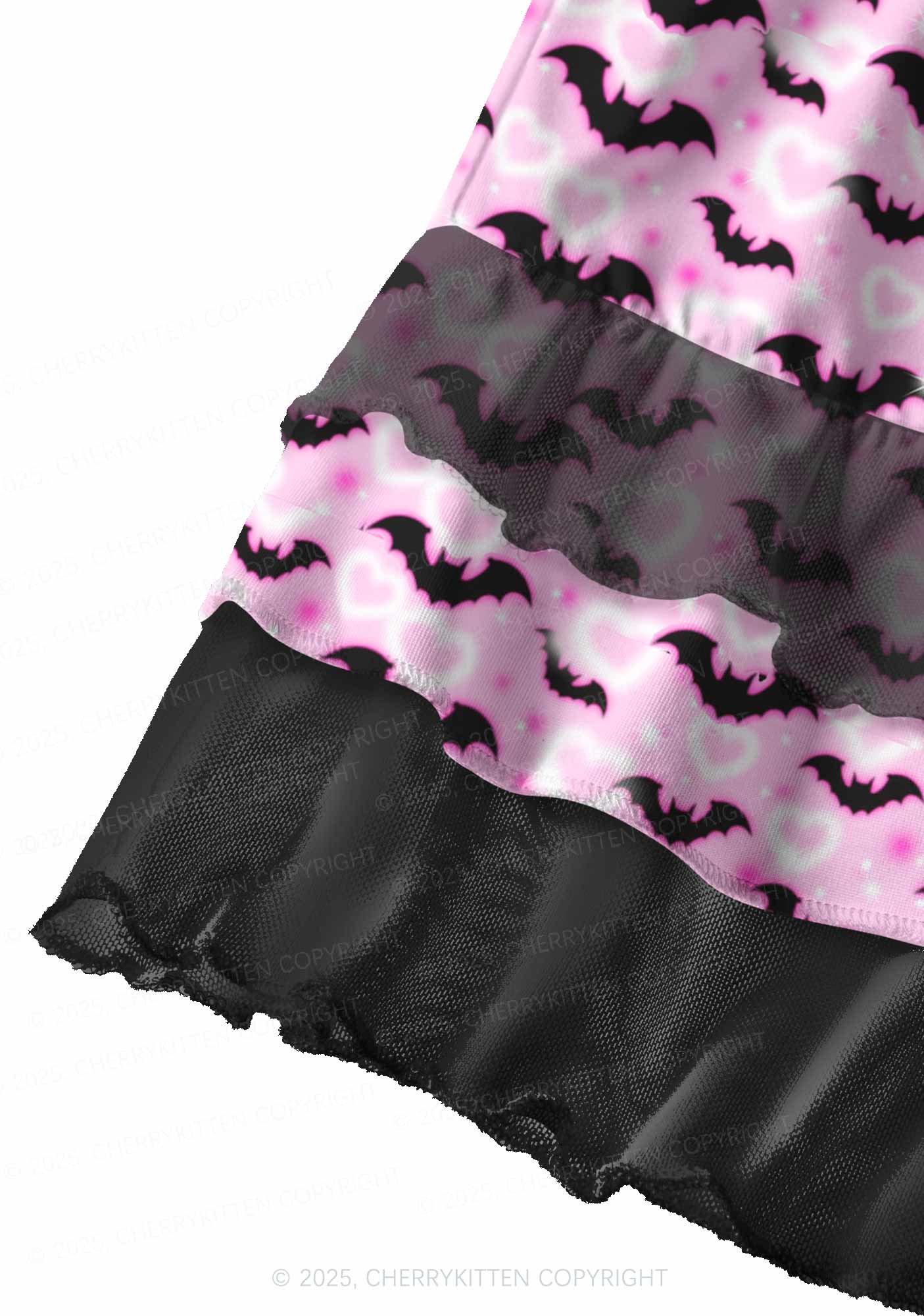 Bat Princess Valentine's Day Y2K Print Mini Layered Skirt Cherrykitten - Image 2