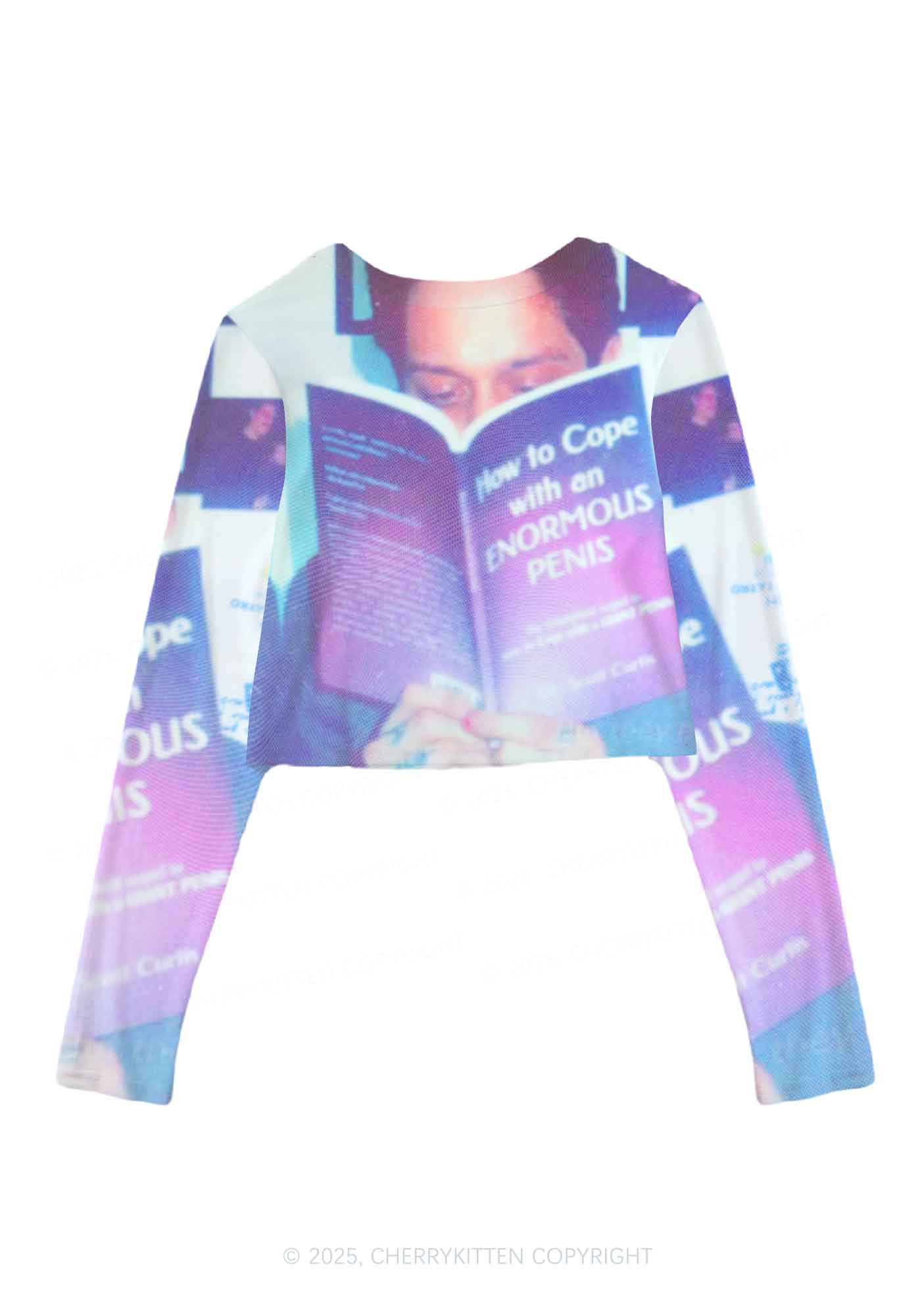 BDE Y2K Mesh Long Sleeve Crop Top Cherrykitten - Image 2