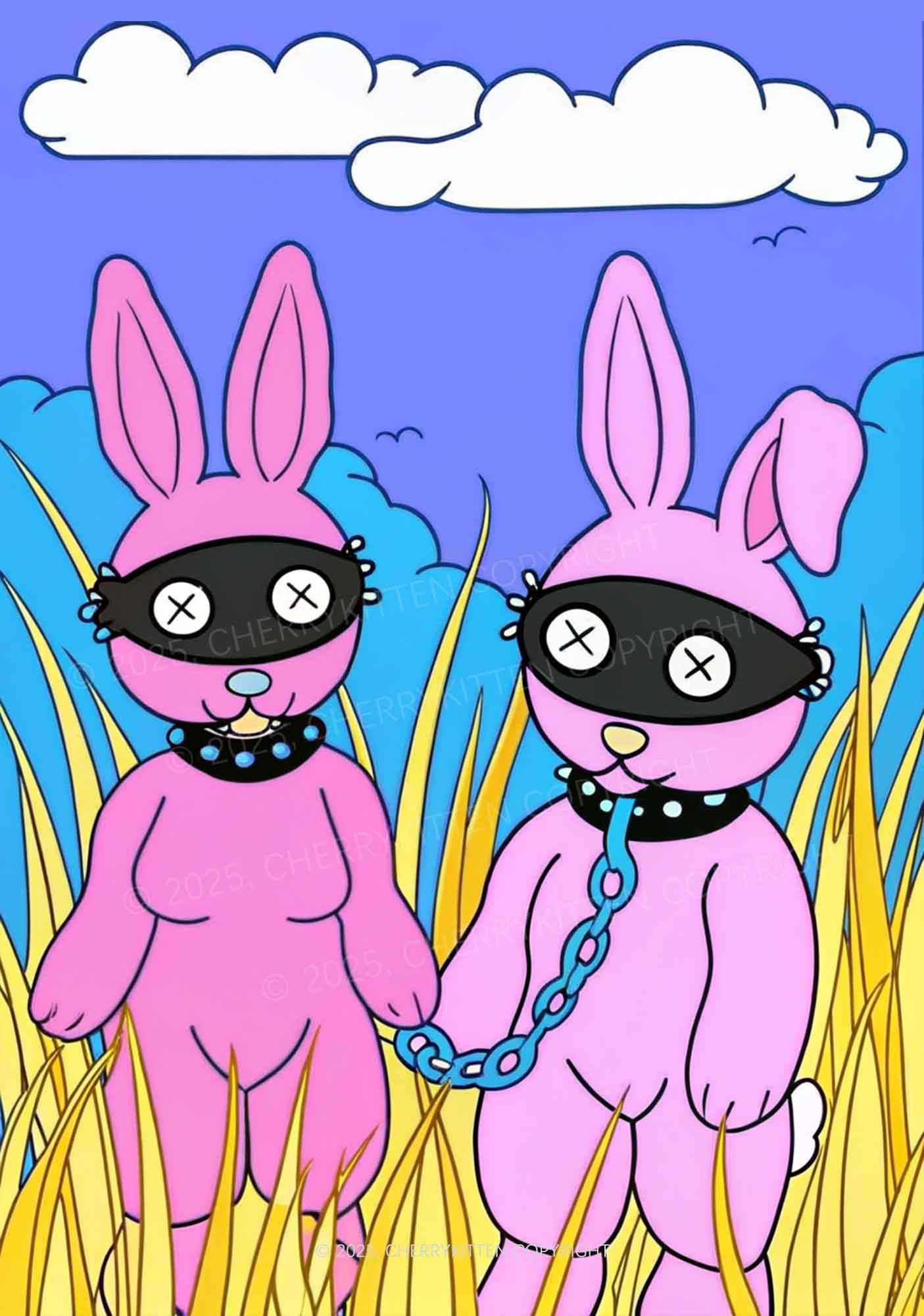 BDSM Bunny Y2K Print Slip Dress Cherrykitten - Image 2