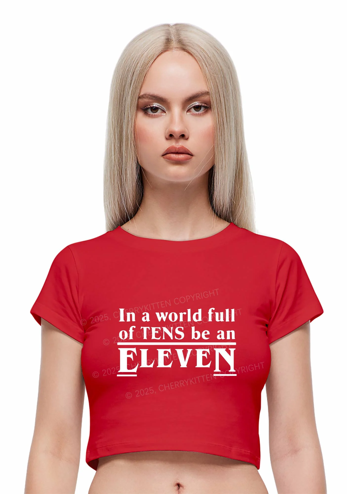 Be An Eleven Y2K Baby Tee Cherrykitten - Image 2