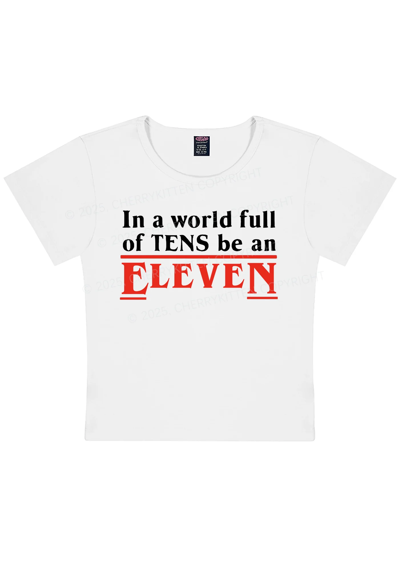 Be An Eleven Y2K Baby Tee Cherrykitten - Image 3