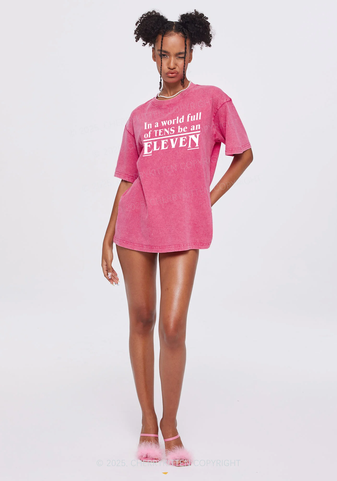 Be An Eleven Y2K Shirts Washed Tee Cherrykitten - Image 2