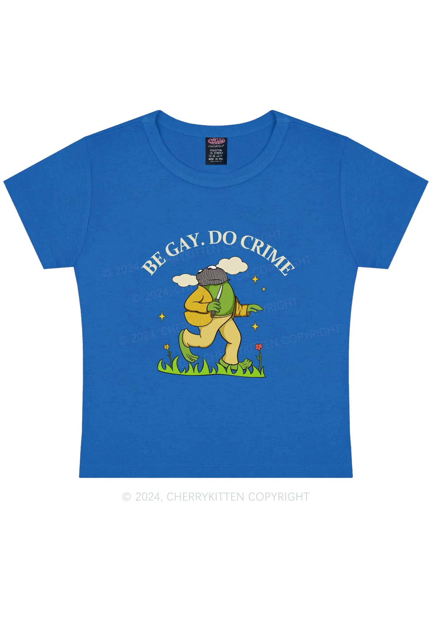 Be Gay Do Crime Frog Y2K Baby Tee Cherrykitten - Image 10