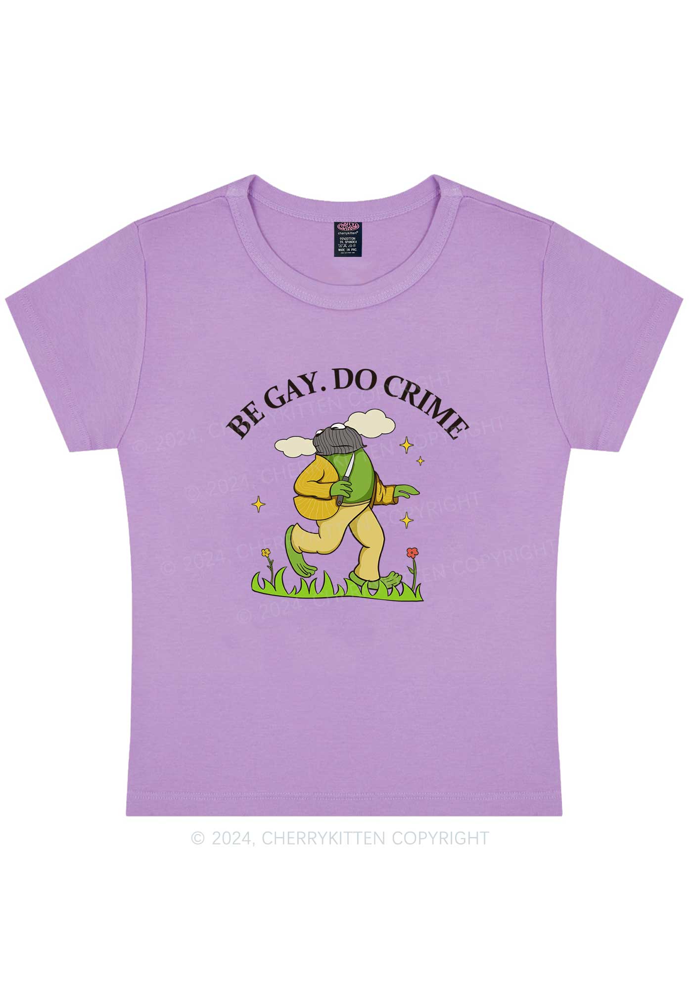 Be Gay Do Crime Frog Y2K Baby Tee Cherrykitten - Image 7