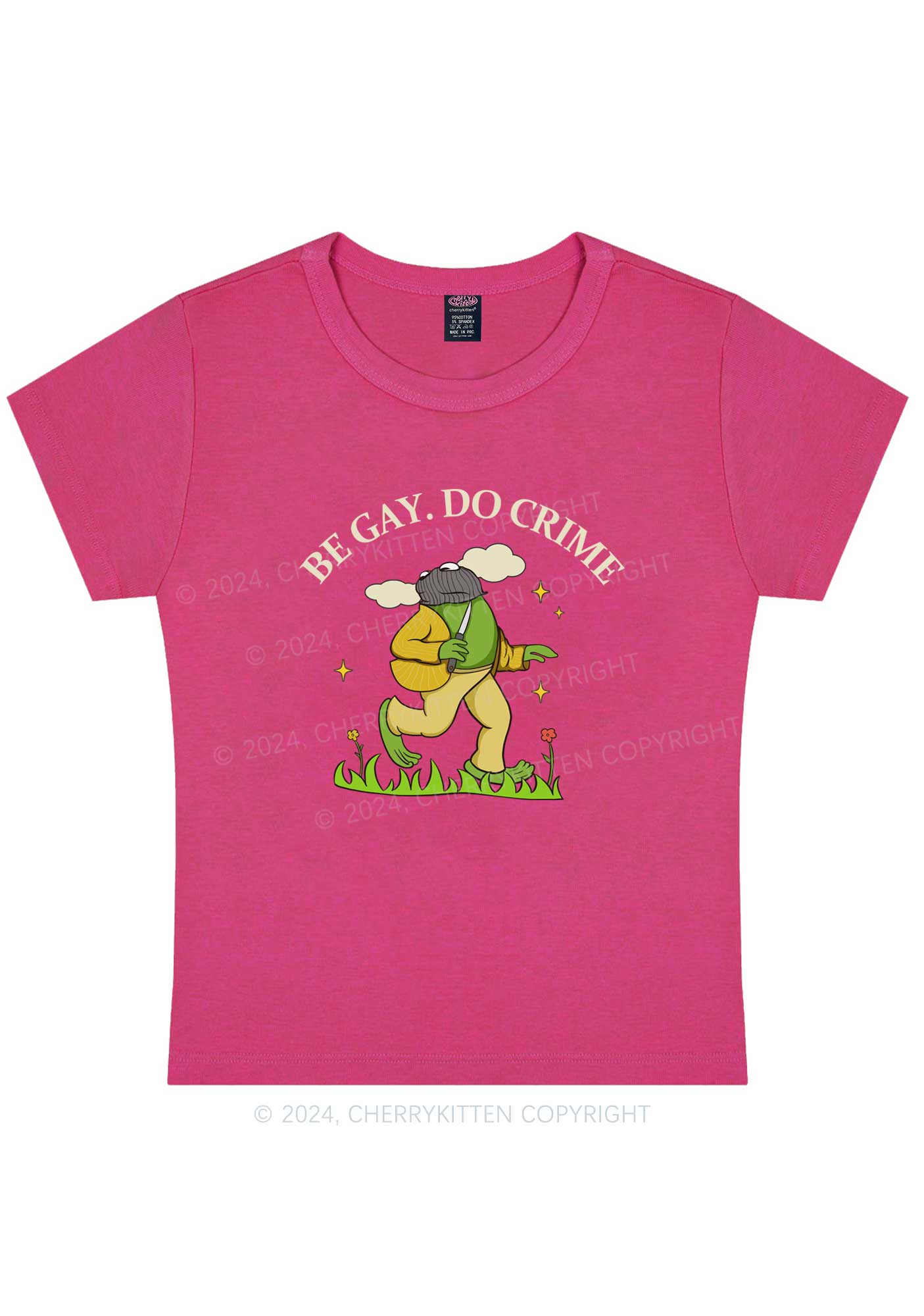 Be Gay Do Crime Frog Y2K Baby Tee Cherrykitten - Image 8