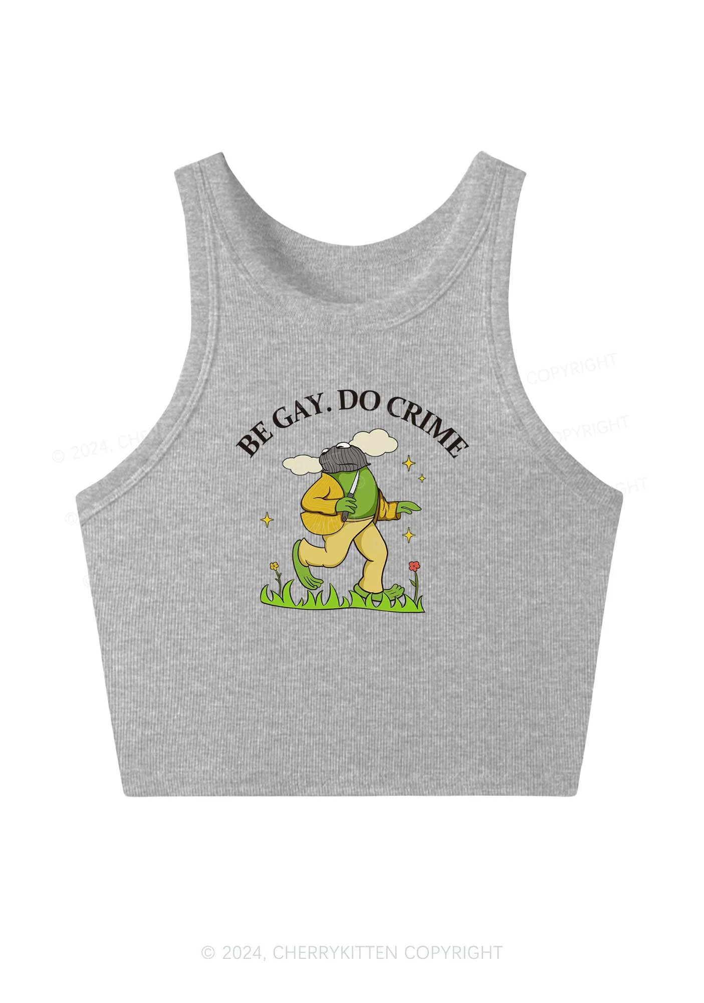 Be Gay Do Crime Frog Y2K Crop Tank Top Cherrykitten - Image 3