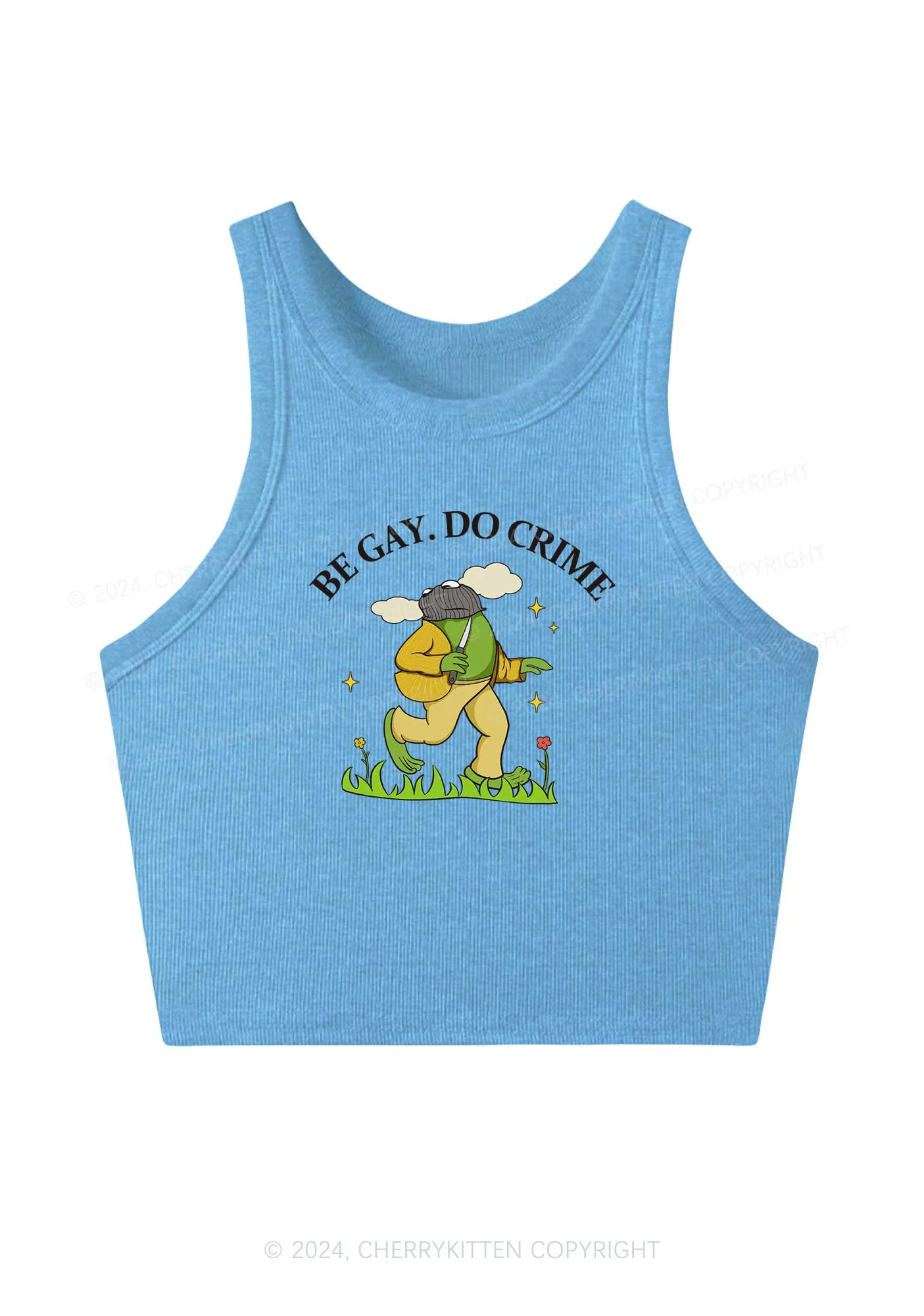 Be Gay Do Crime Frog Y2K Crop Tank Top Cherrykitten - Image 4