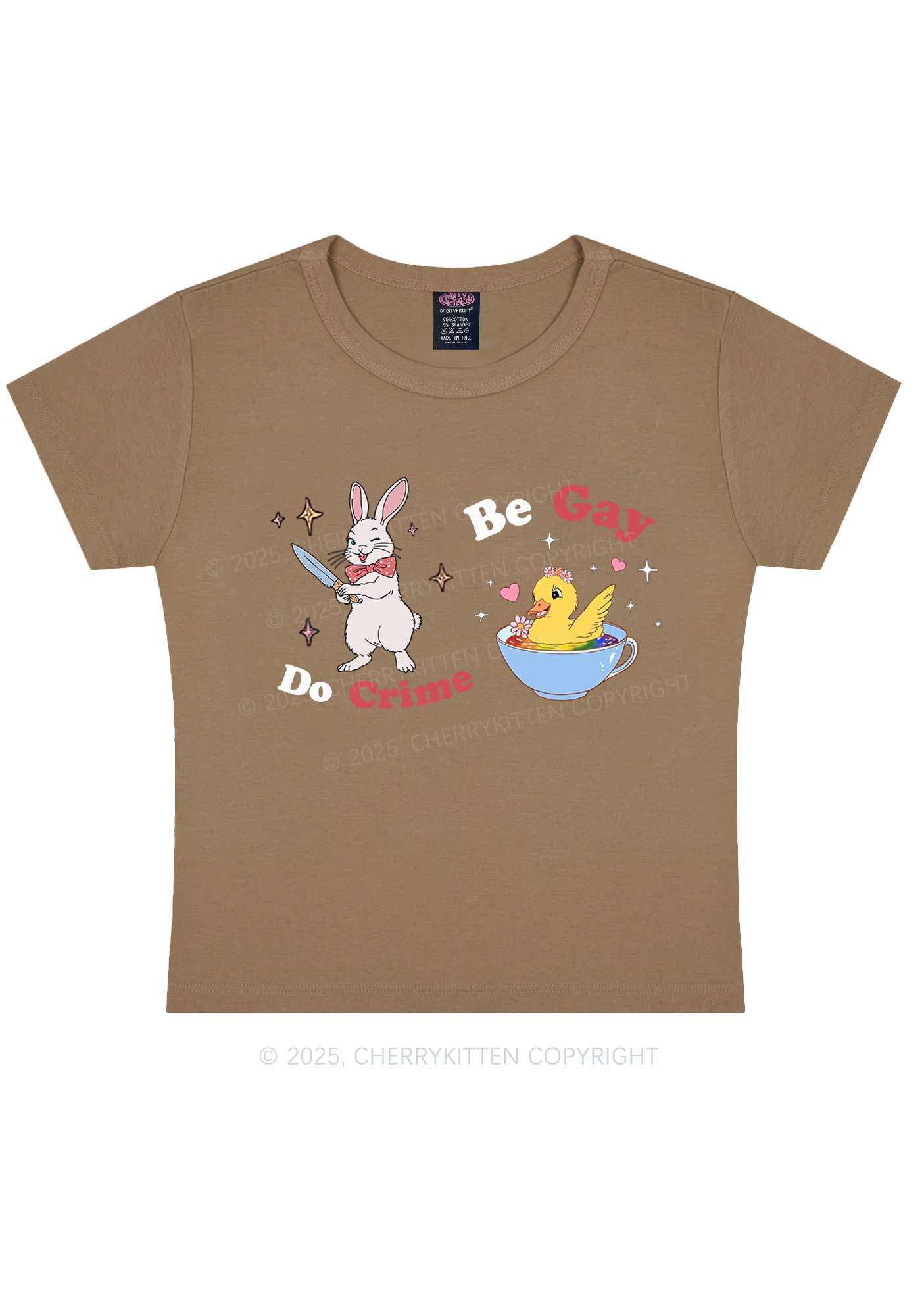 Be Gay Do Crime Pride Y2K Baby Tee Cherrykitten - Image 10