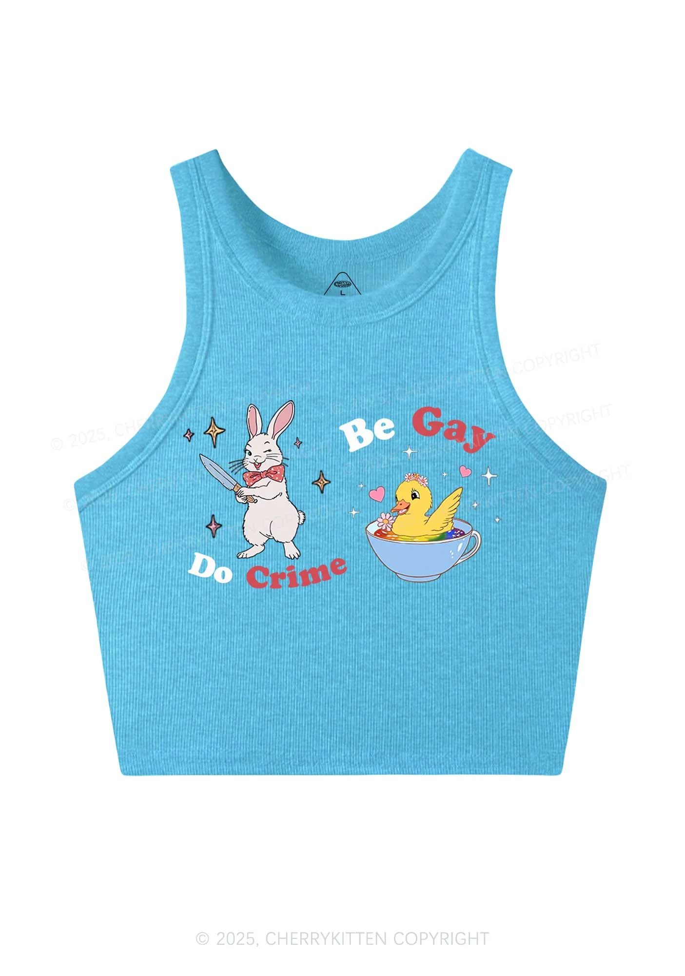Be Gay Do Crime Pride Y2K Crop Tank Top Cherrykitten - Image 4