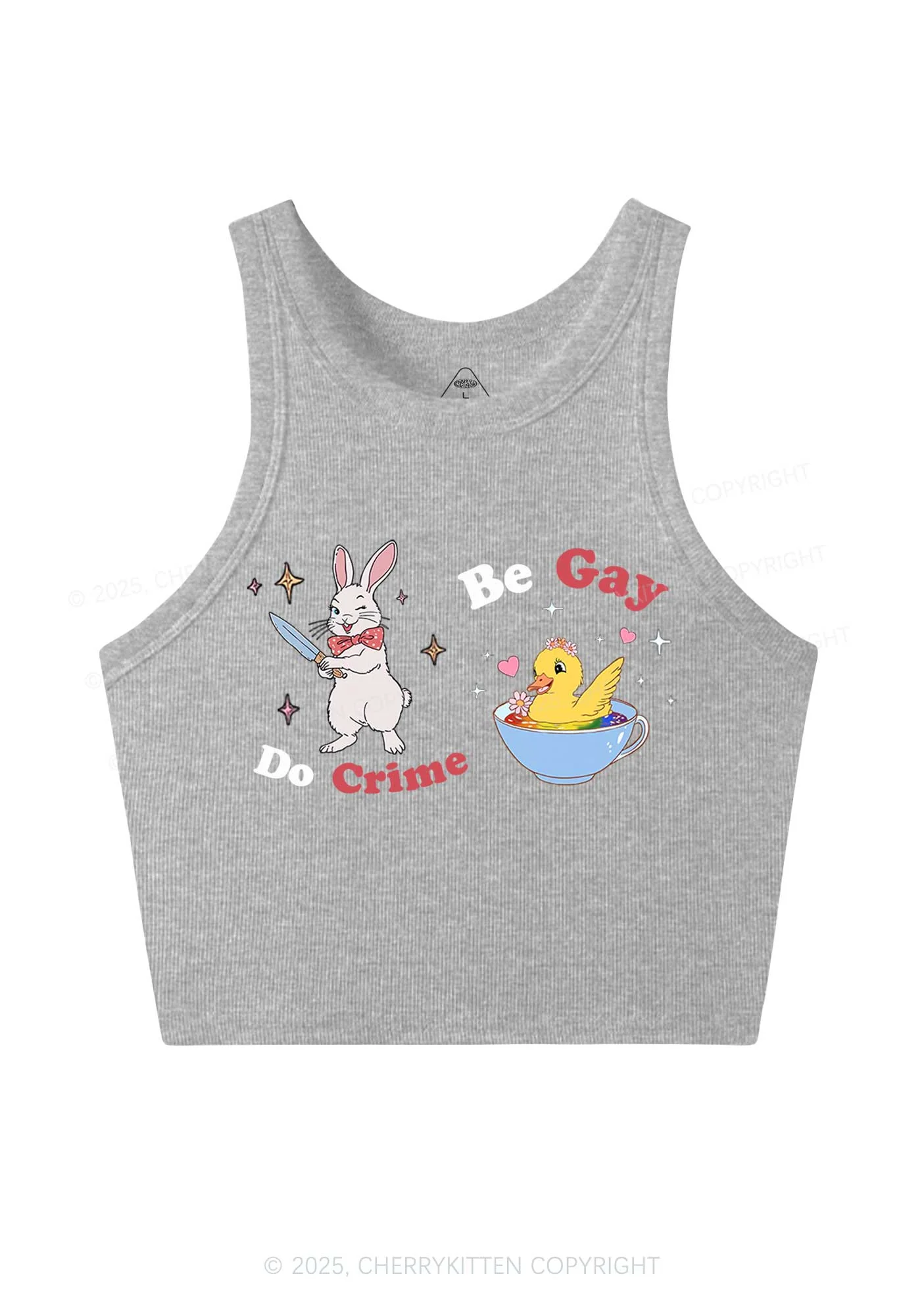 Be Gay Do Crime Pride Y2K Crop Tank Top Cherrykitten - Image 5