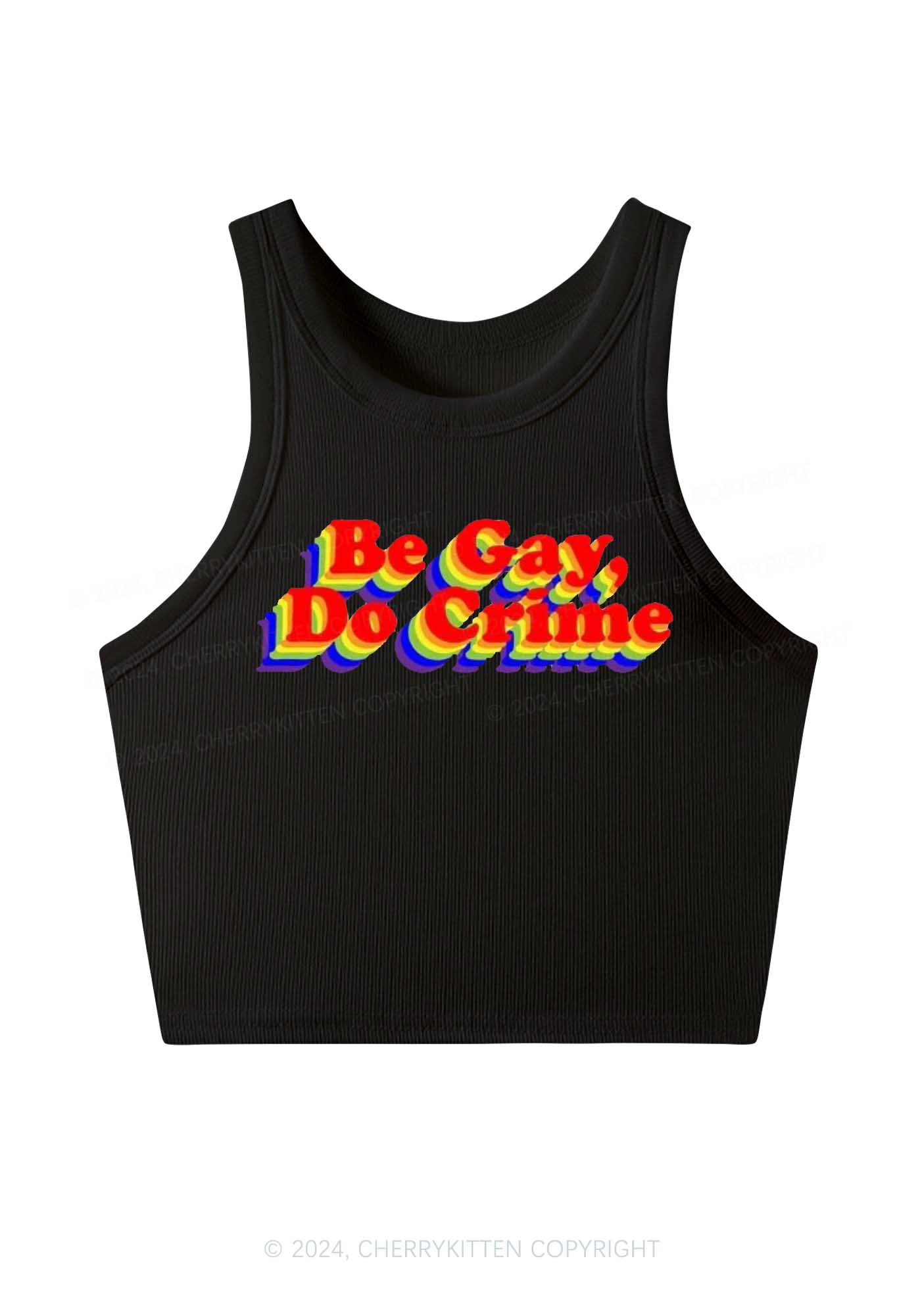 Be Gay Do Crxme Y2K Crop Tank Top Cherrykitten - Image 2
