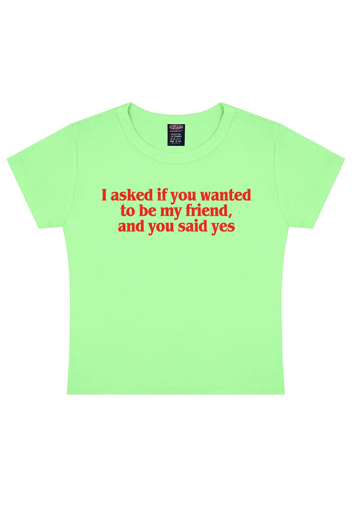Be My Friend Y2K Baby Tee Cherrykitten - Image 12