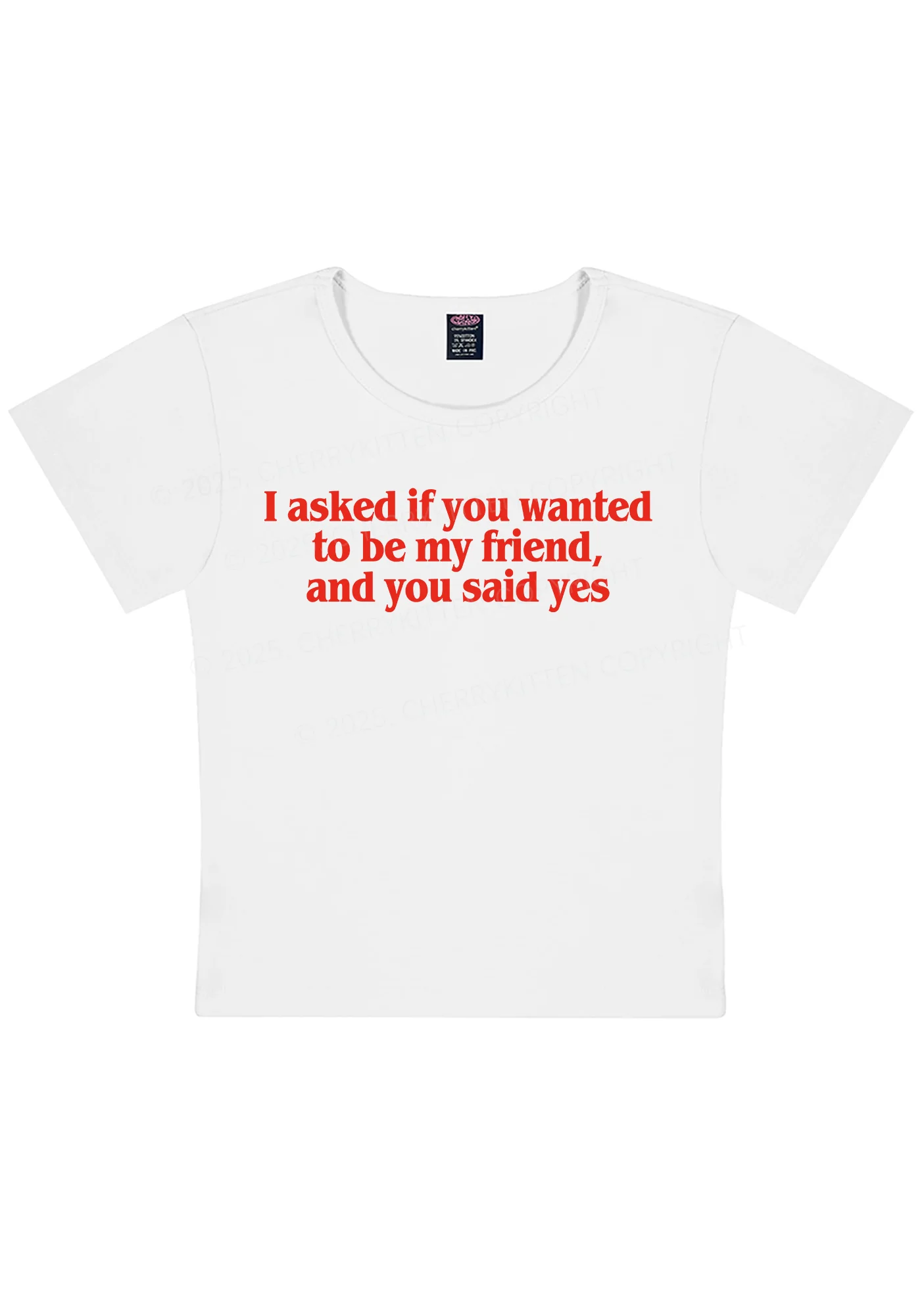 Be My Friend Y2K Baby Tee Cherrykitten - Image 4