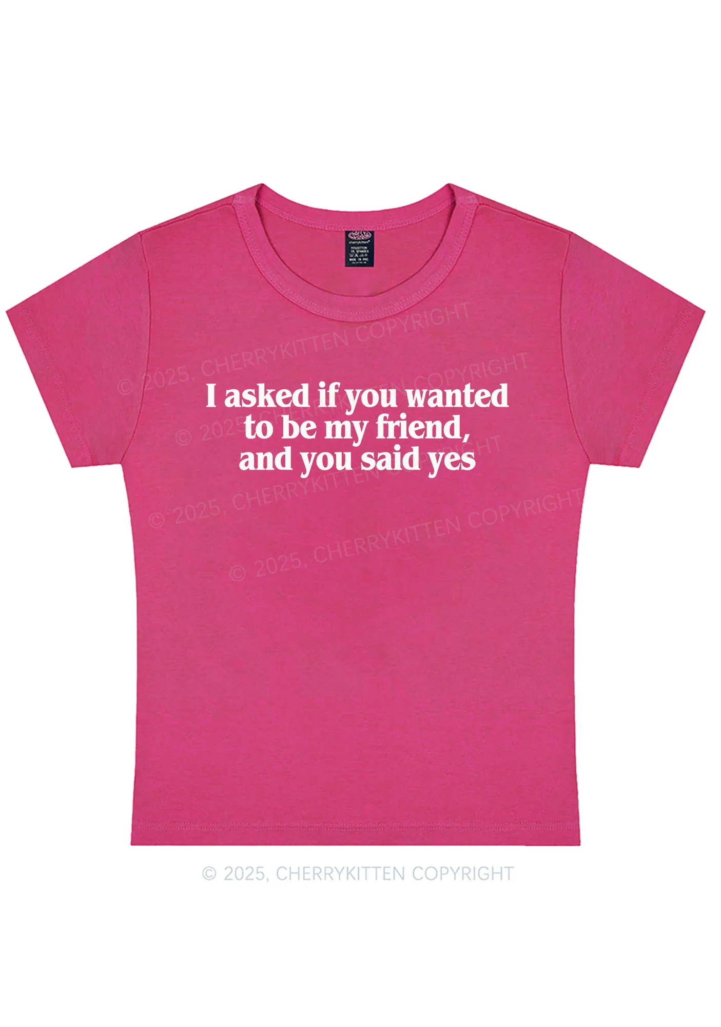 Be My Friend Y2K Baby Tee Cherrykitten - Image 5