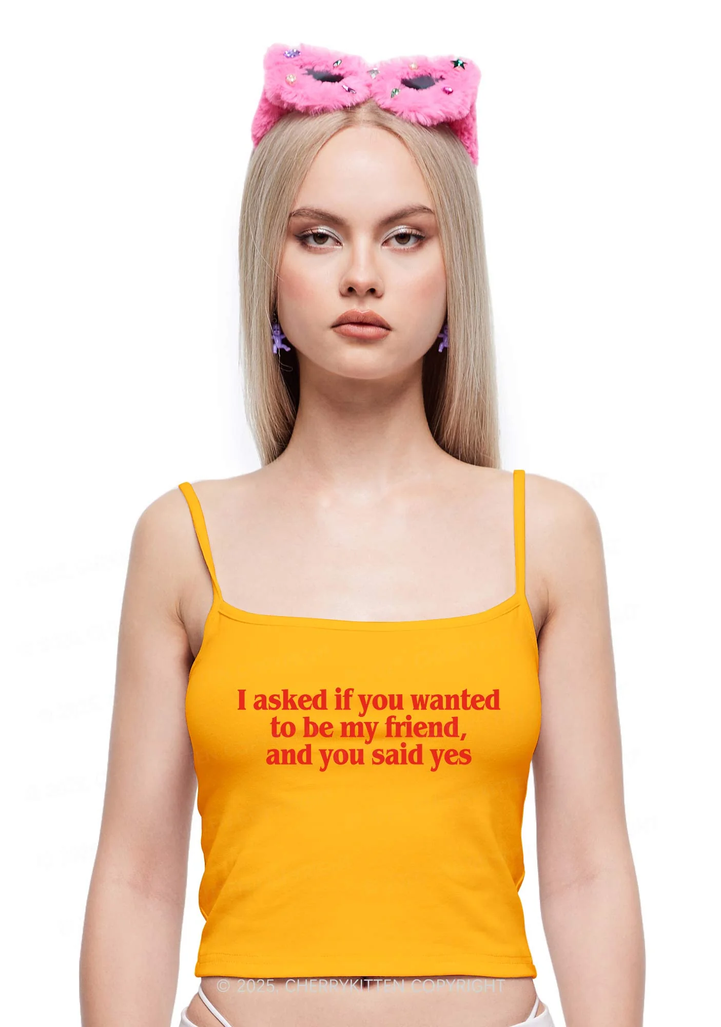 Be My Friend Y2K Spaghetti Strap Cami Cherrykitten - Image 2