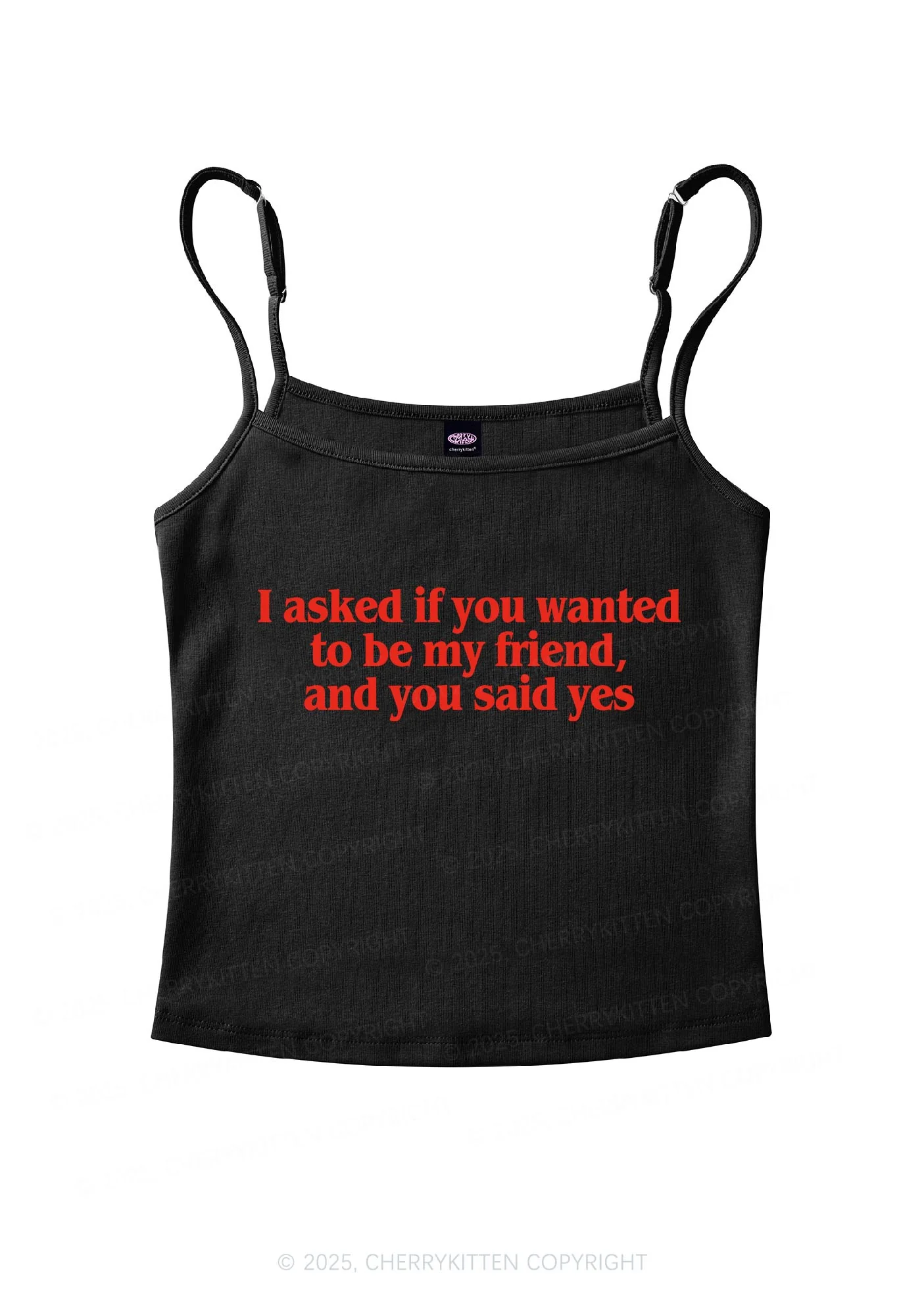 Be My Friend Y2K Spaghetti Strap Cami Cherrykitten - Image 4