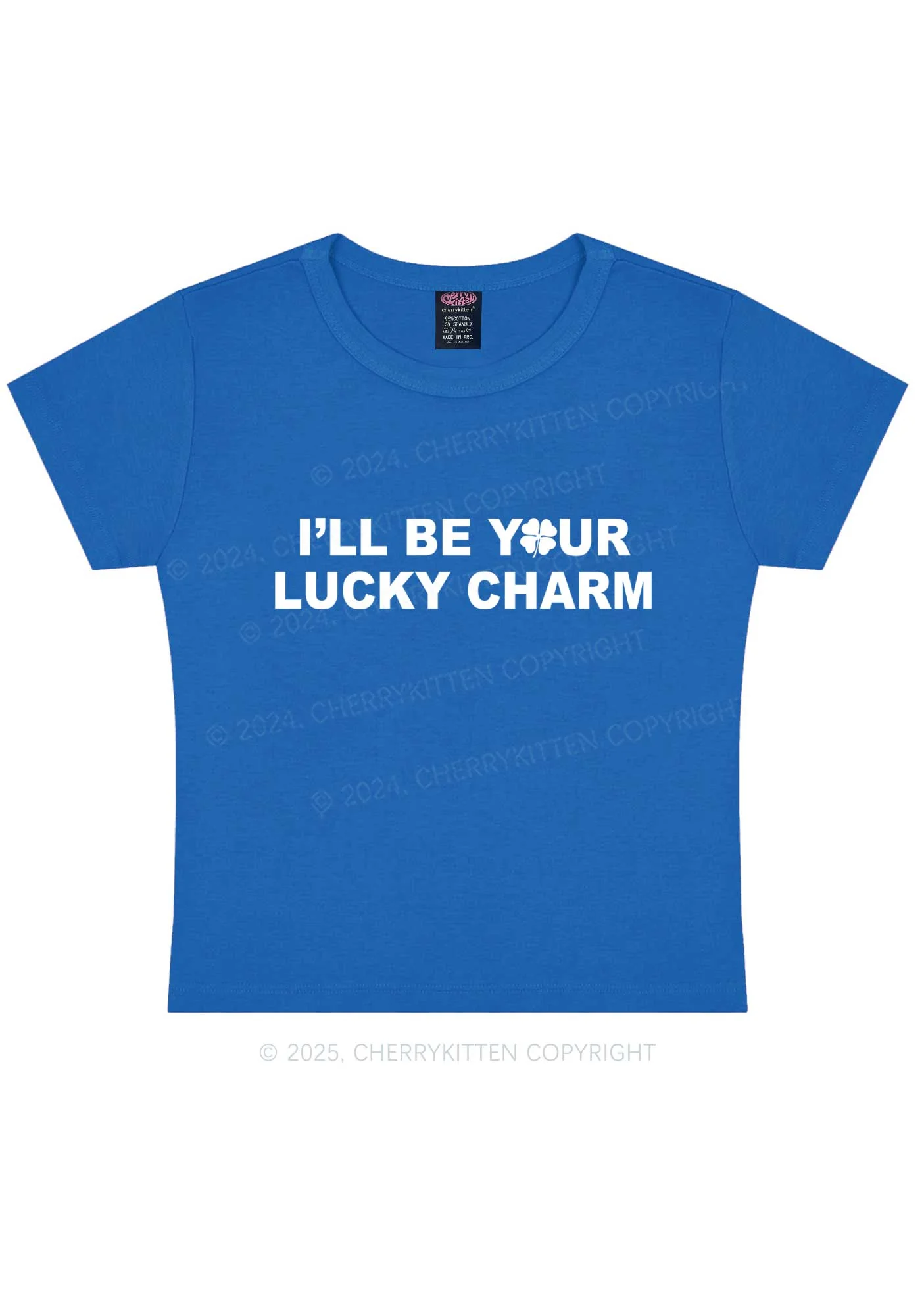 Be Your Lucky Charm St Patricks Y2K Baby Tee Cherrykitten - Image 12