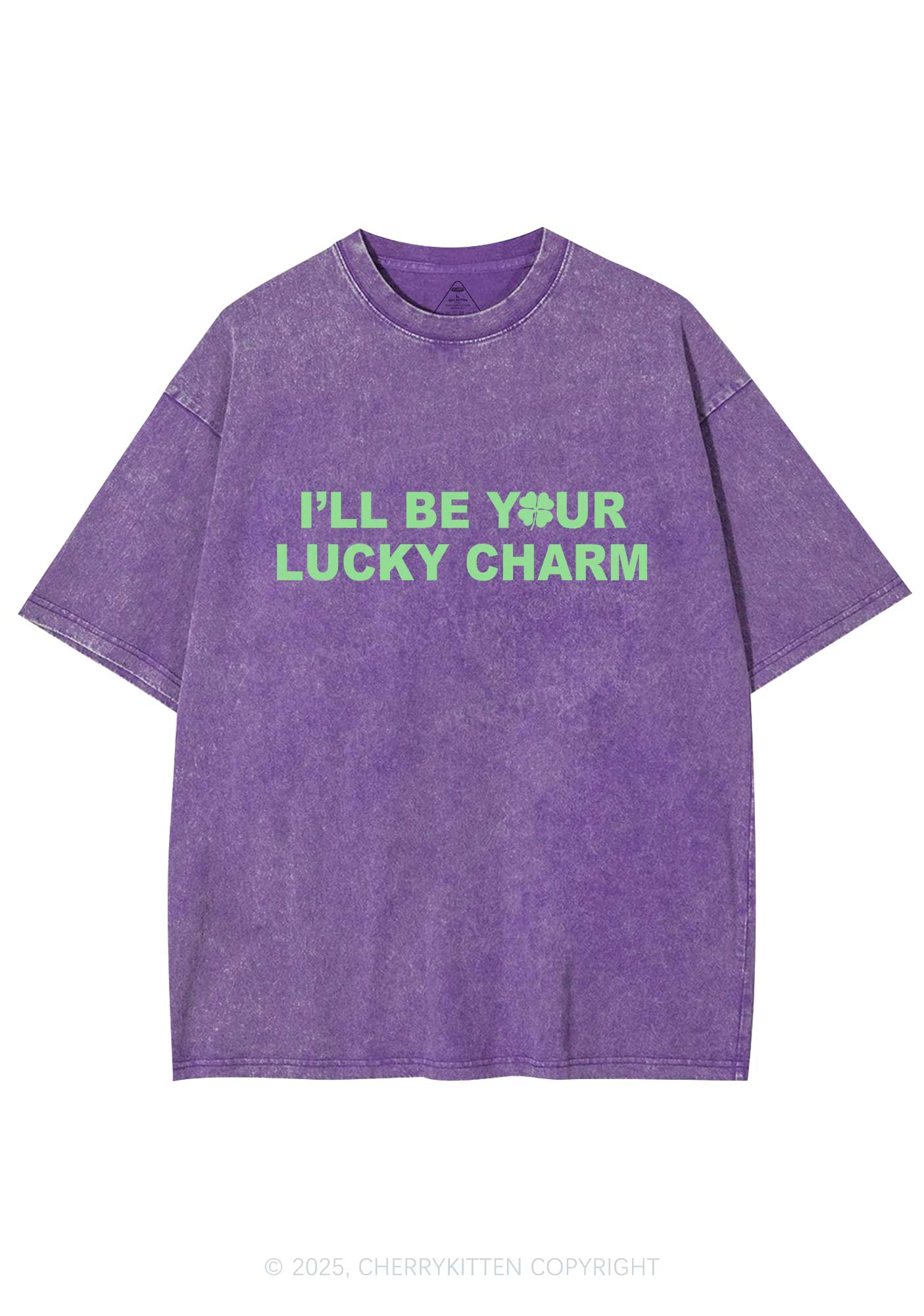 Be Your Lucky Charm St Patricks Y2K Washed Tee Cherrykitten - Image 7