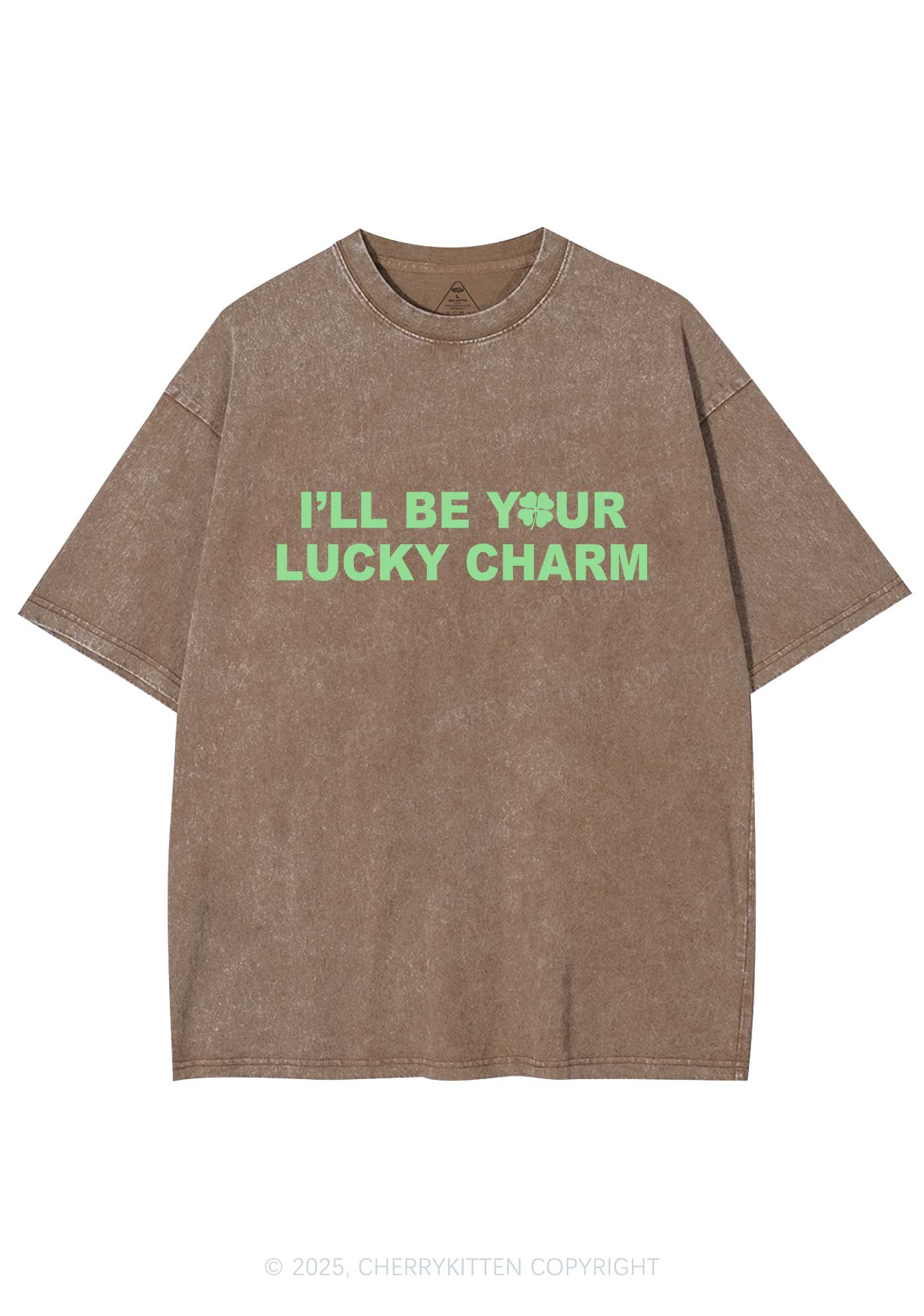 Be Your Lucky Charm St Patricks Y2K Washed Tee Cherrykitten - Image 9