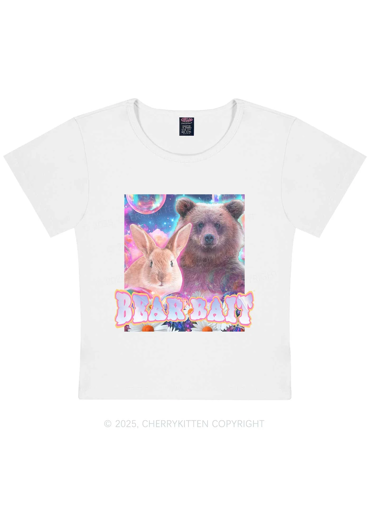 Bear Bait Pride Y2K Baby Tee Cherrykitten - Image 4