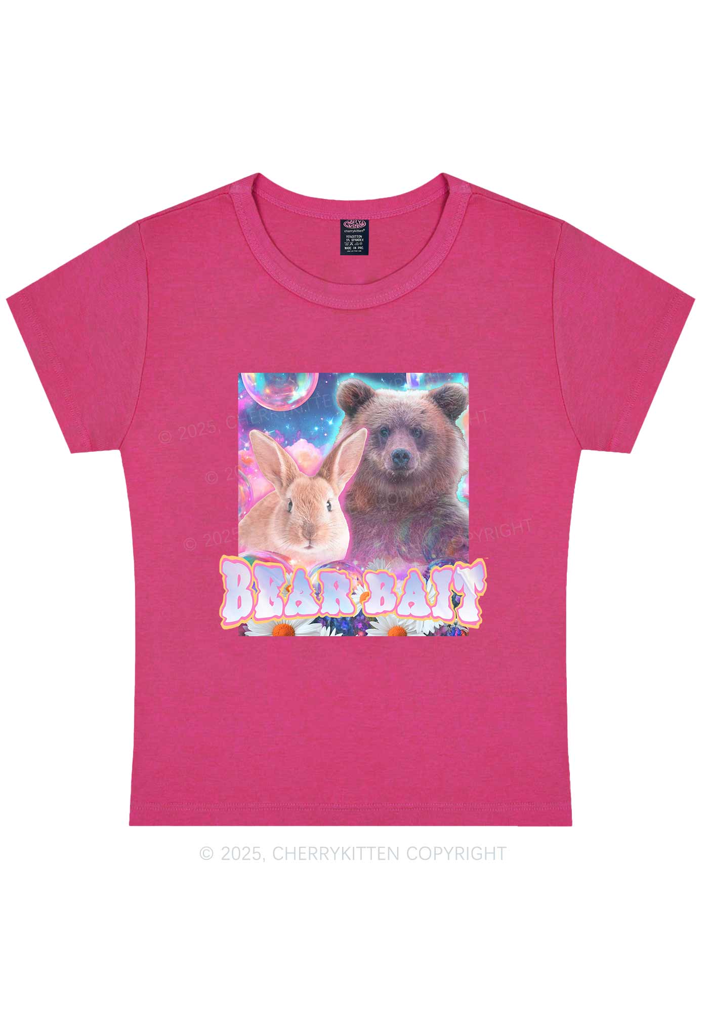 Bear Bait Pride Y2K Baby Tee Cherrykitten - Image 6