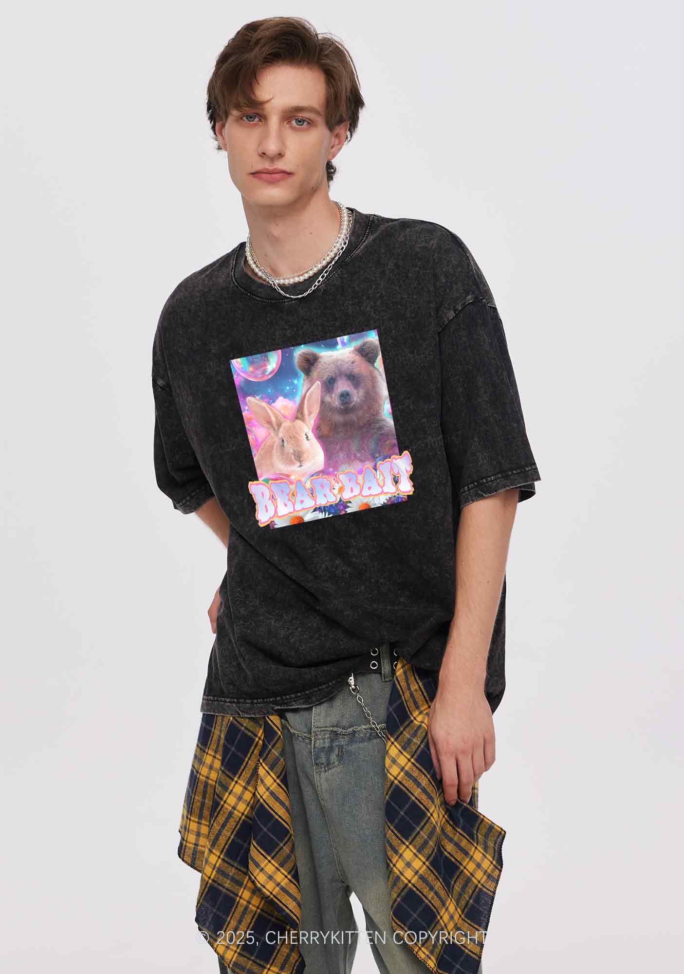 Bear Bait Pride Y2K Shirts Washed Tee Cherrykitten - Image 2
