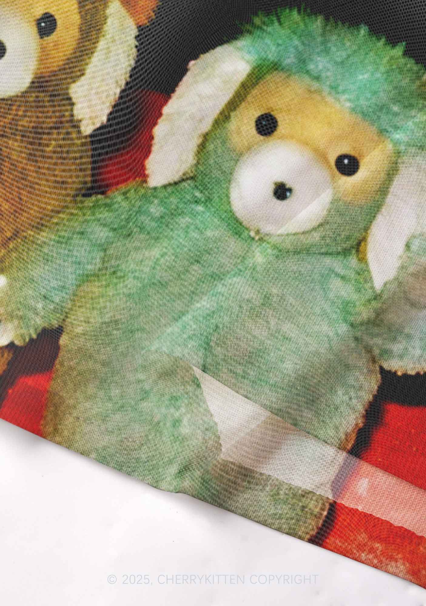 Bear Friends Y2K Mesh Cami Tank Cherrykitten - Image 3