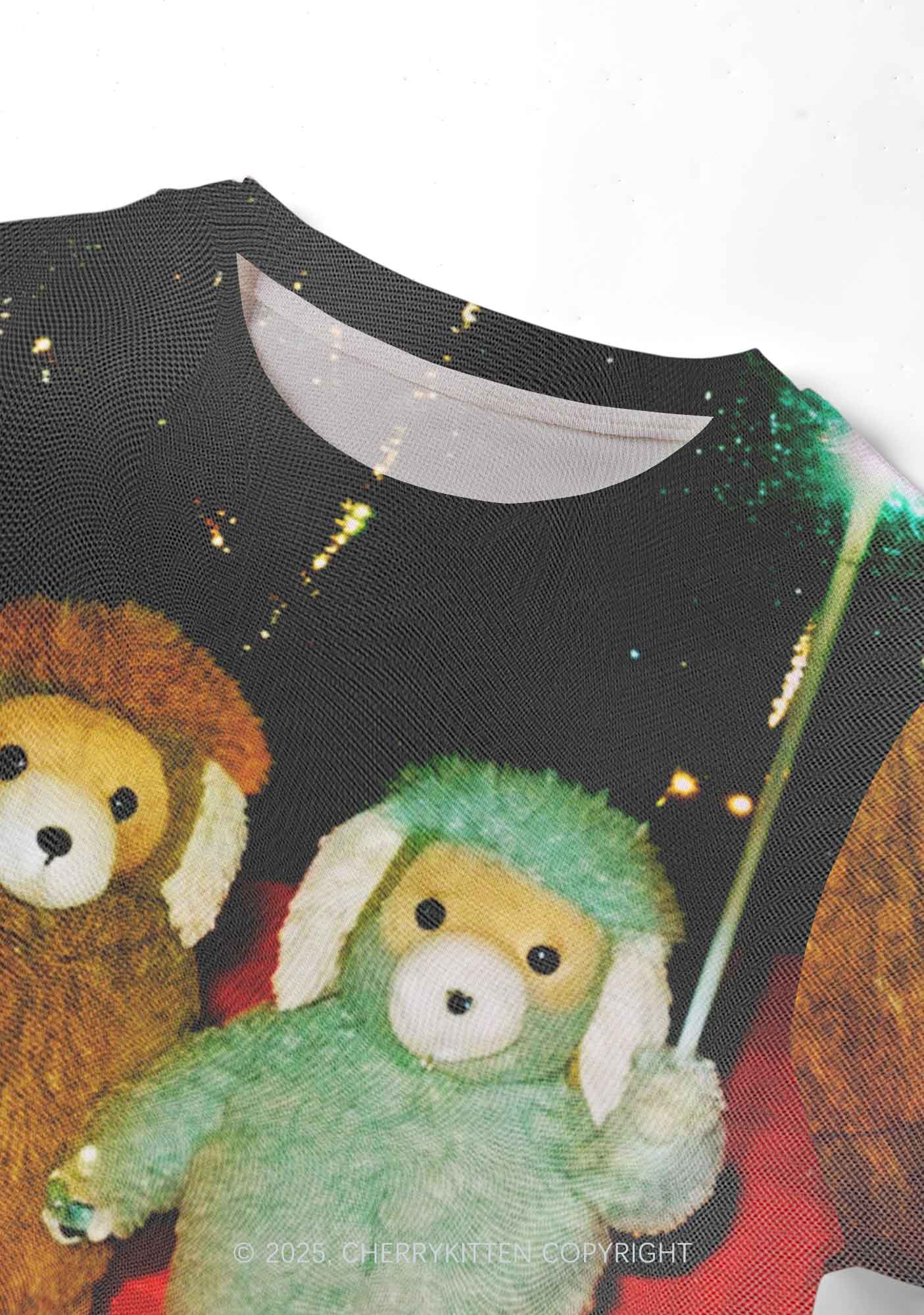 Bear Friends Y2K Mesh Crop Top Cherrykitten - Image 2