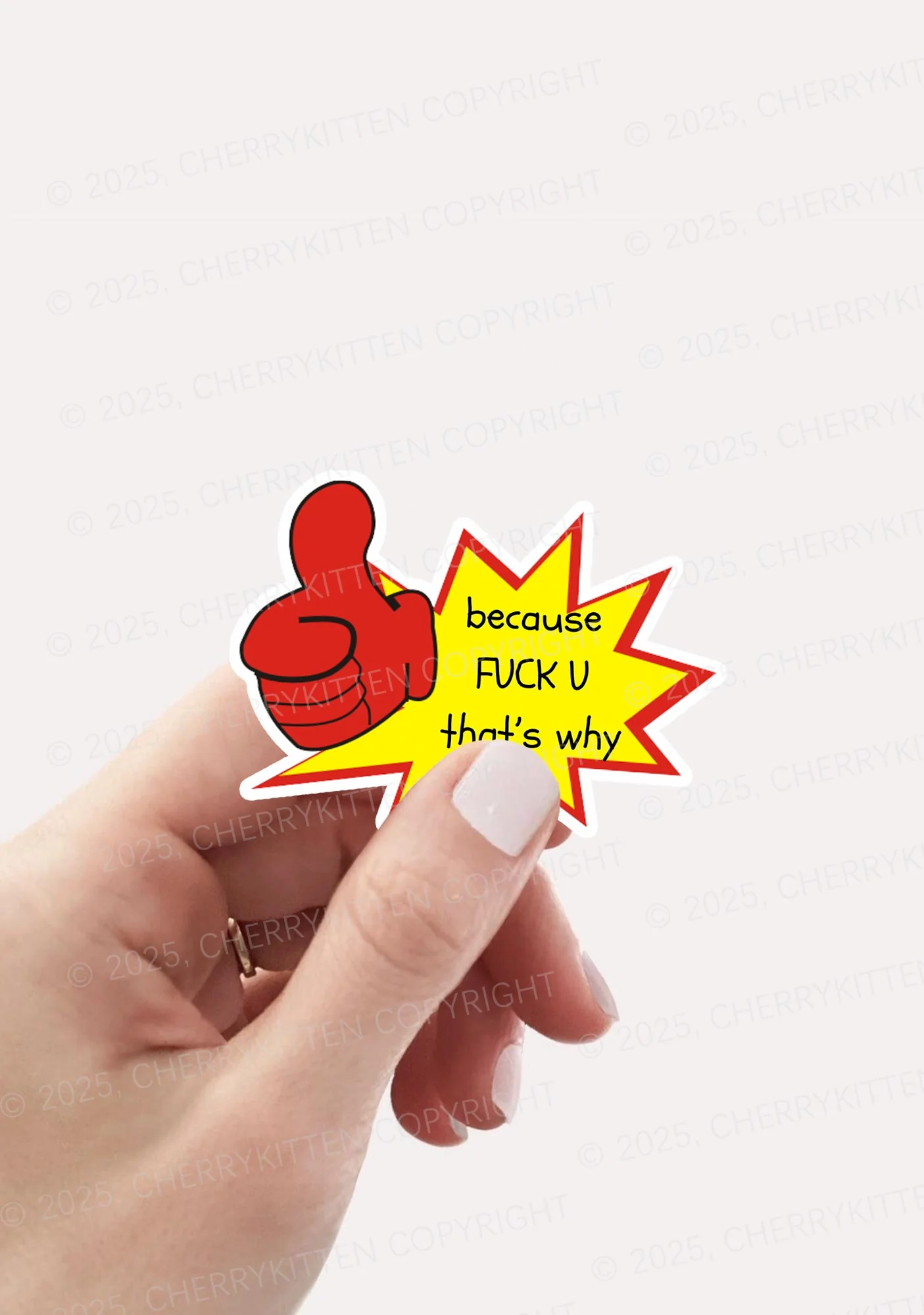 Because Fxxk U 1Pc Y2K Sticker Cherrykitten - Image 2