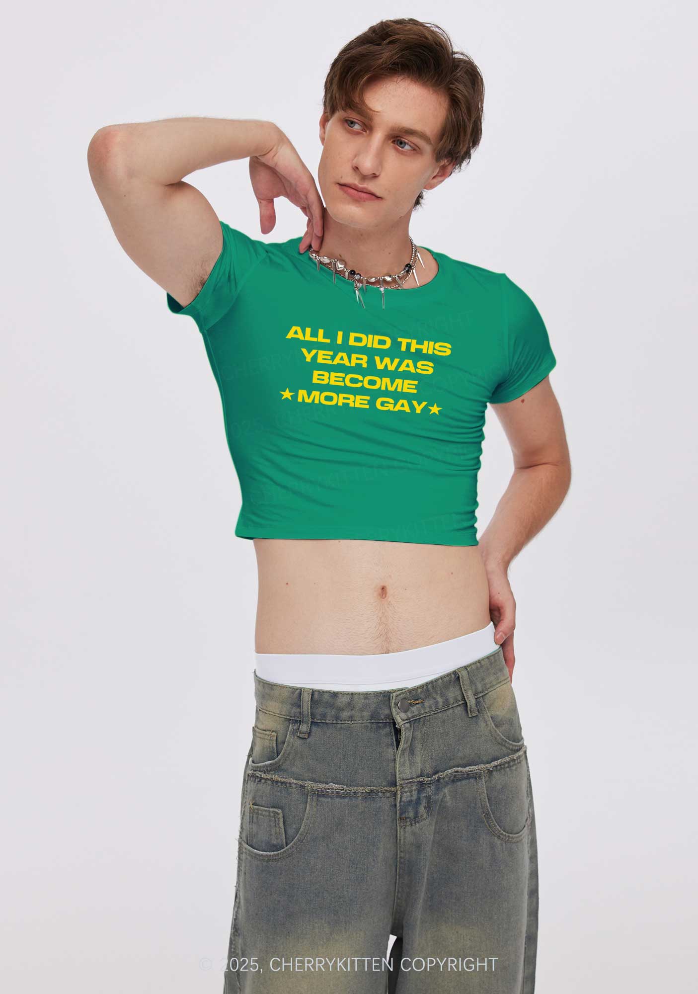 Become More Gay Pride Y2K Baby Tee Cherrykitten - Image 3