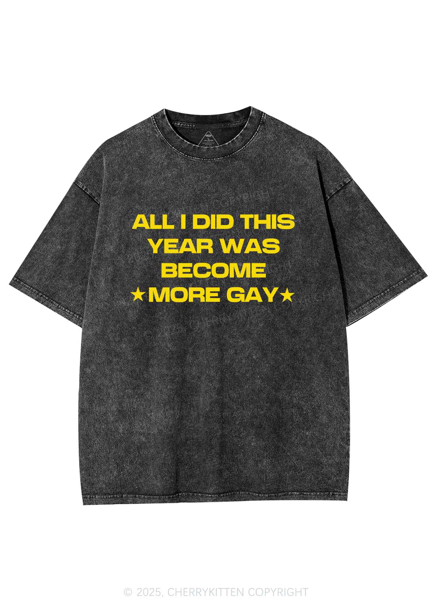 Become More Gay Pride Y2K Shirts Washed Tee Cherrykitten - Image 3